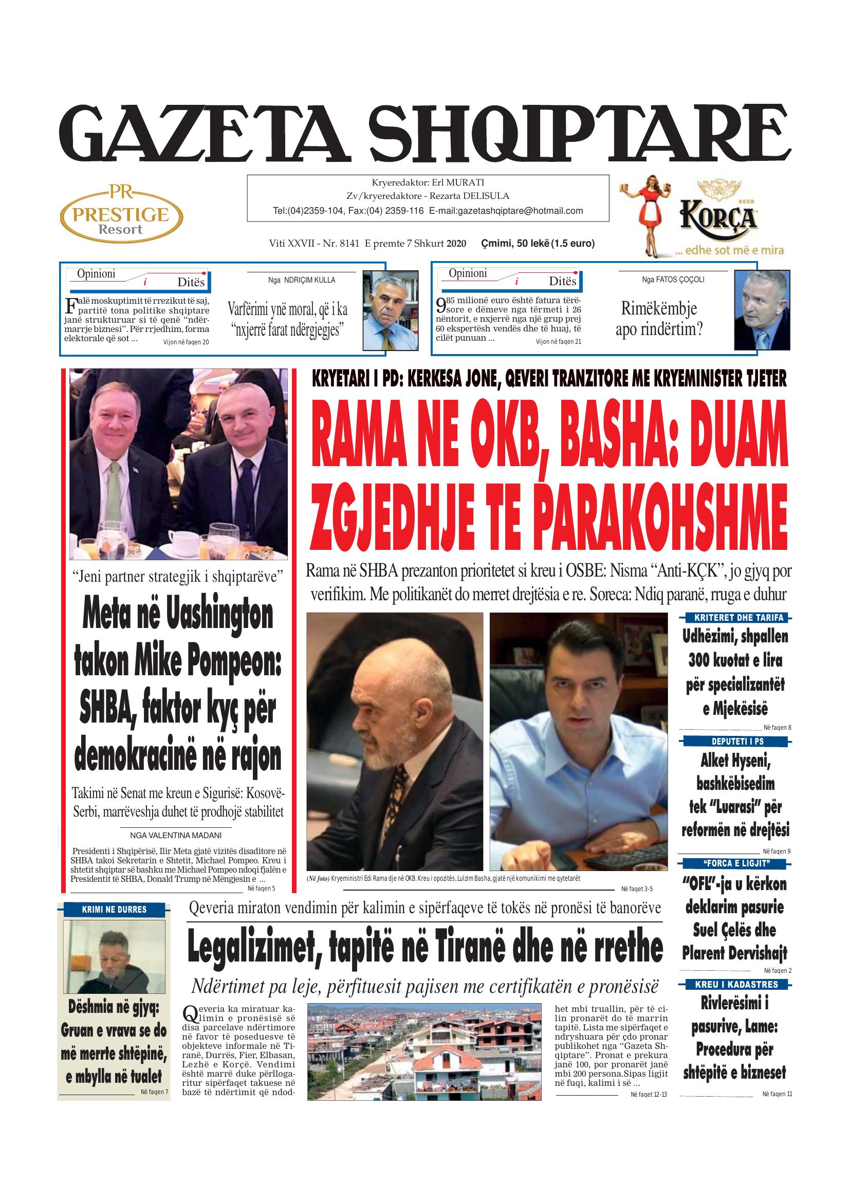 Gazeta Shqiptare 2020-02-07