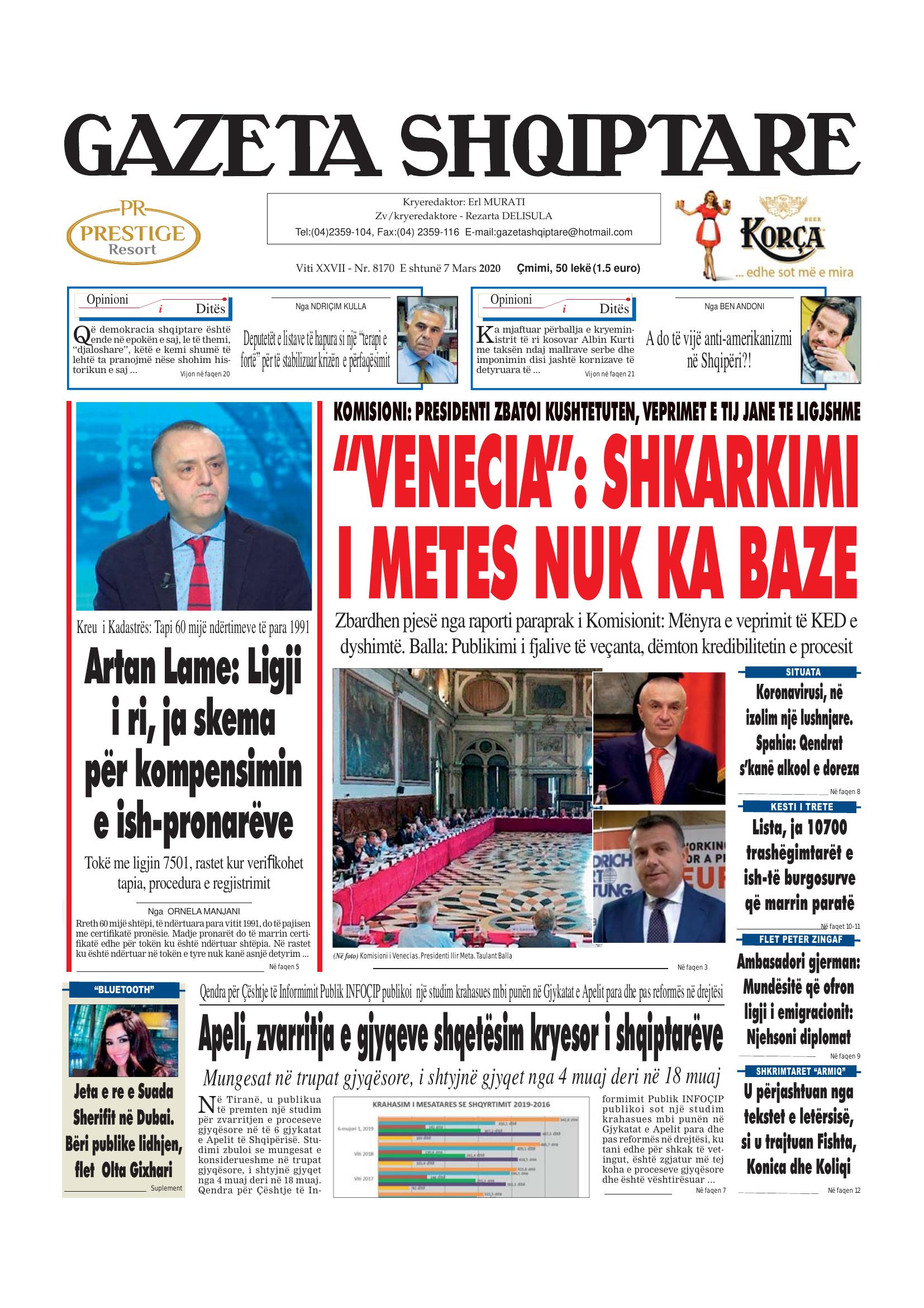 Gazeta Shqiptare 2020-03-07