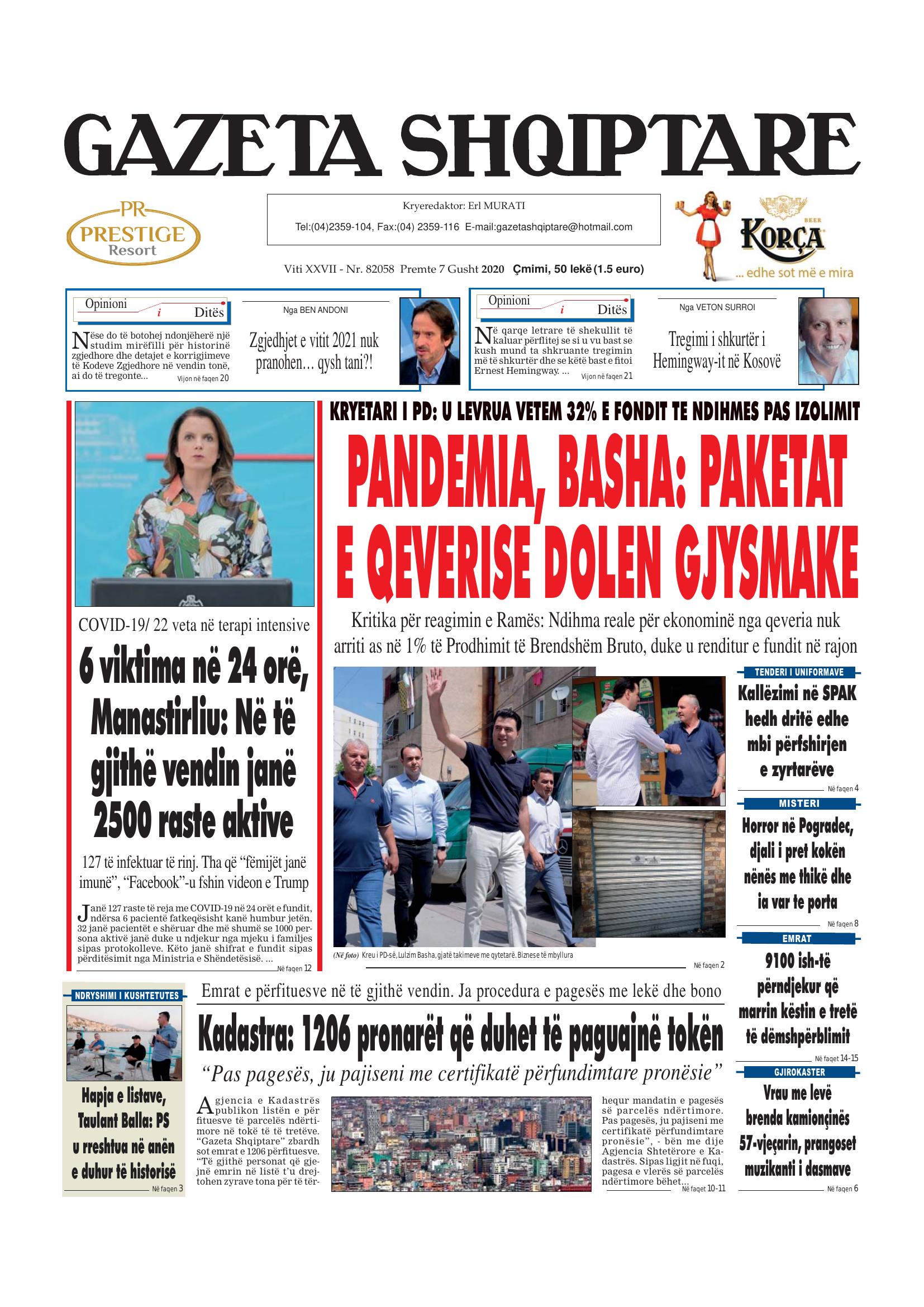 Gazeta Shqiptare 2020-08-07