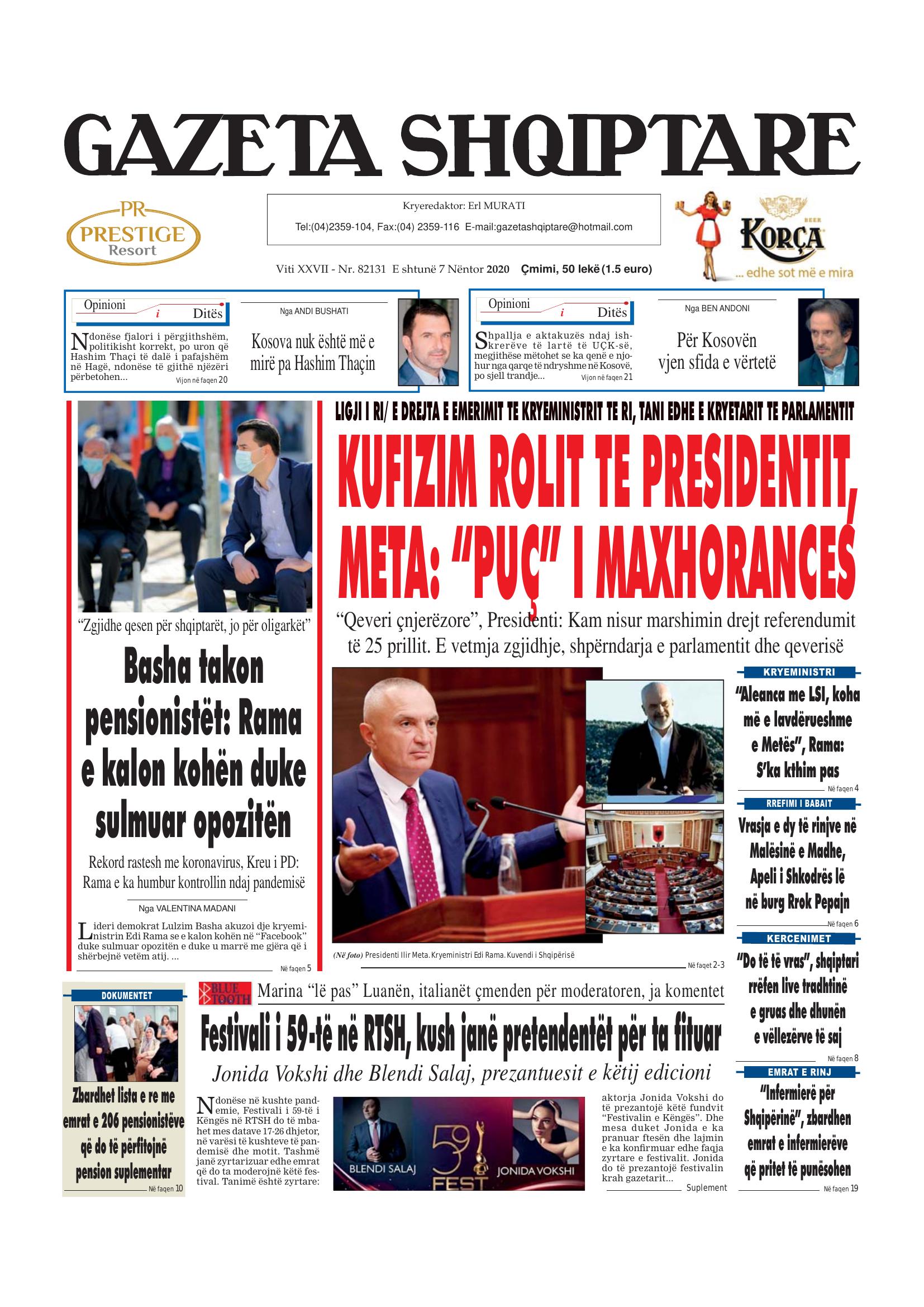 Gazeta Shqiptare 2020-11-07