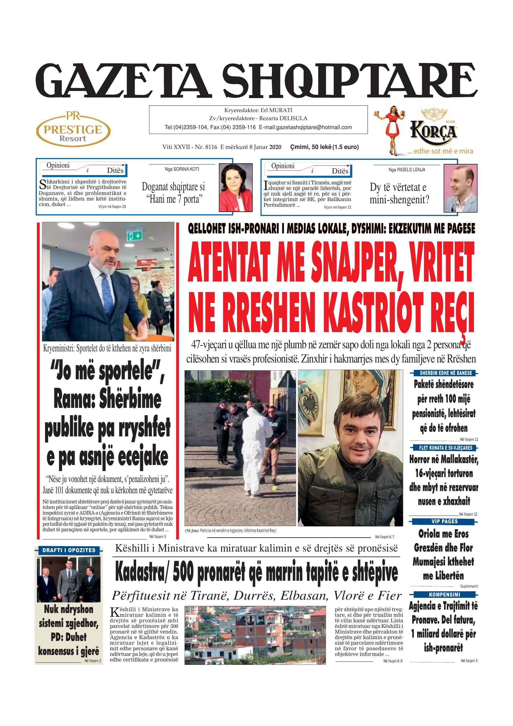 Gazeta Shqiptare 2020-01-08