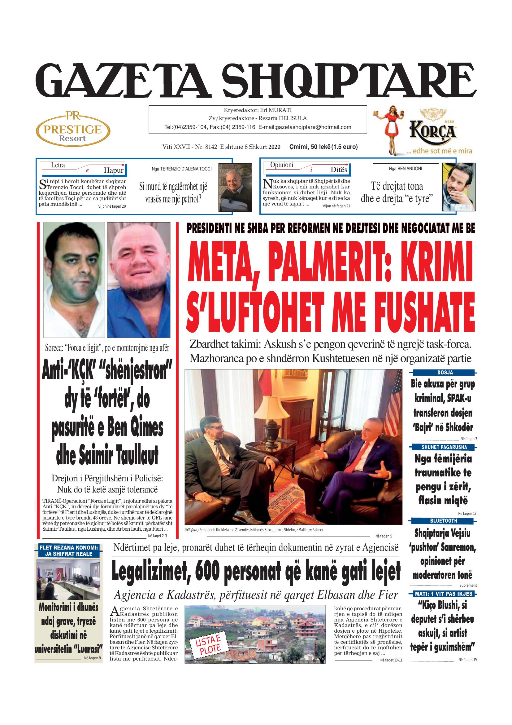 Gazeta Shqiptare 2020-02-08