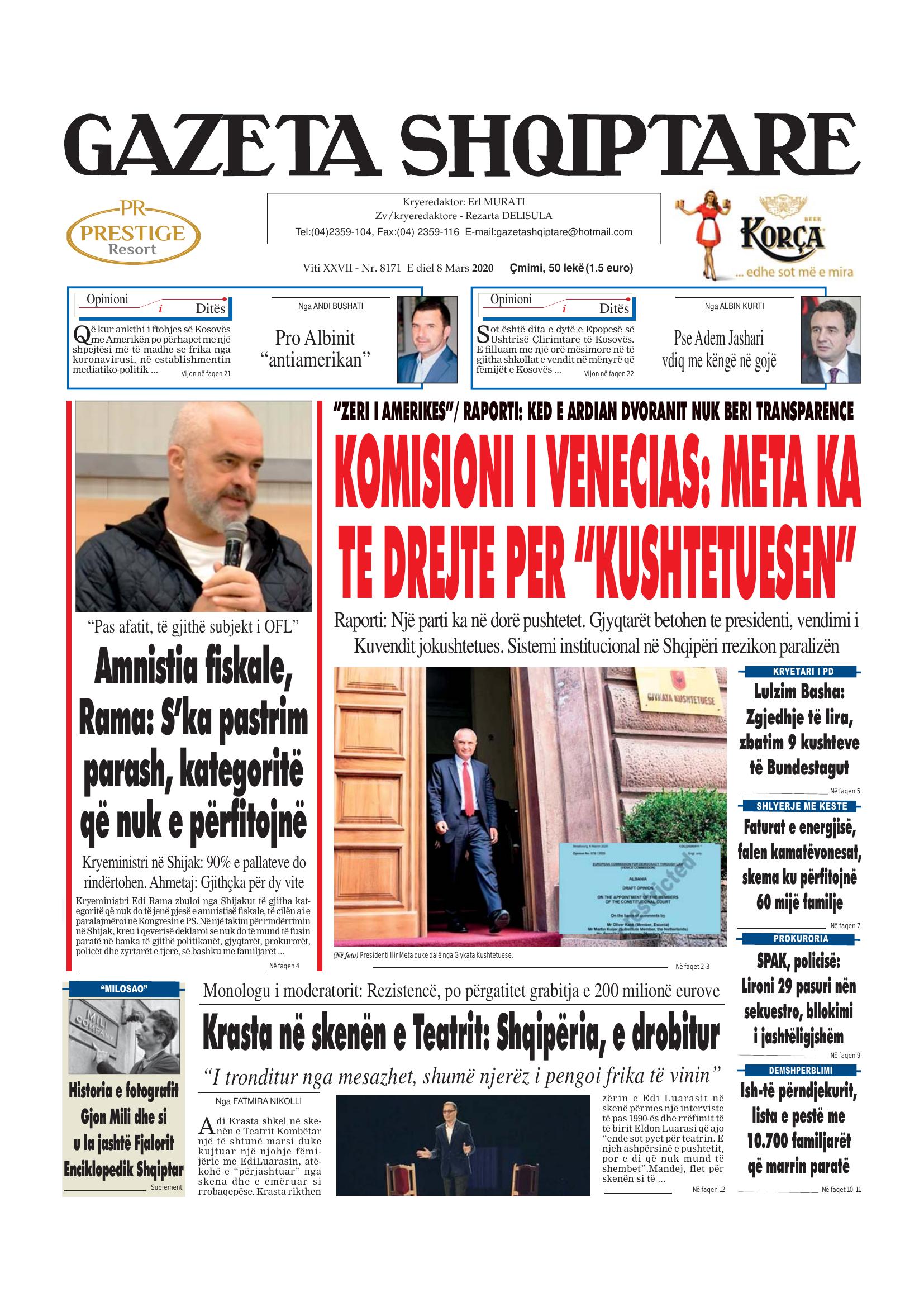 Gazeta Shqiptare 2020-03-08