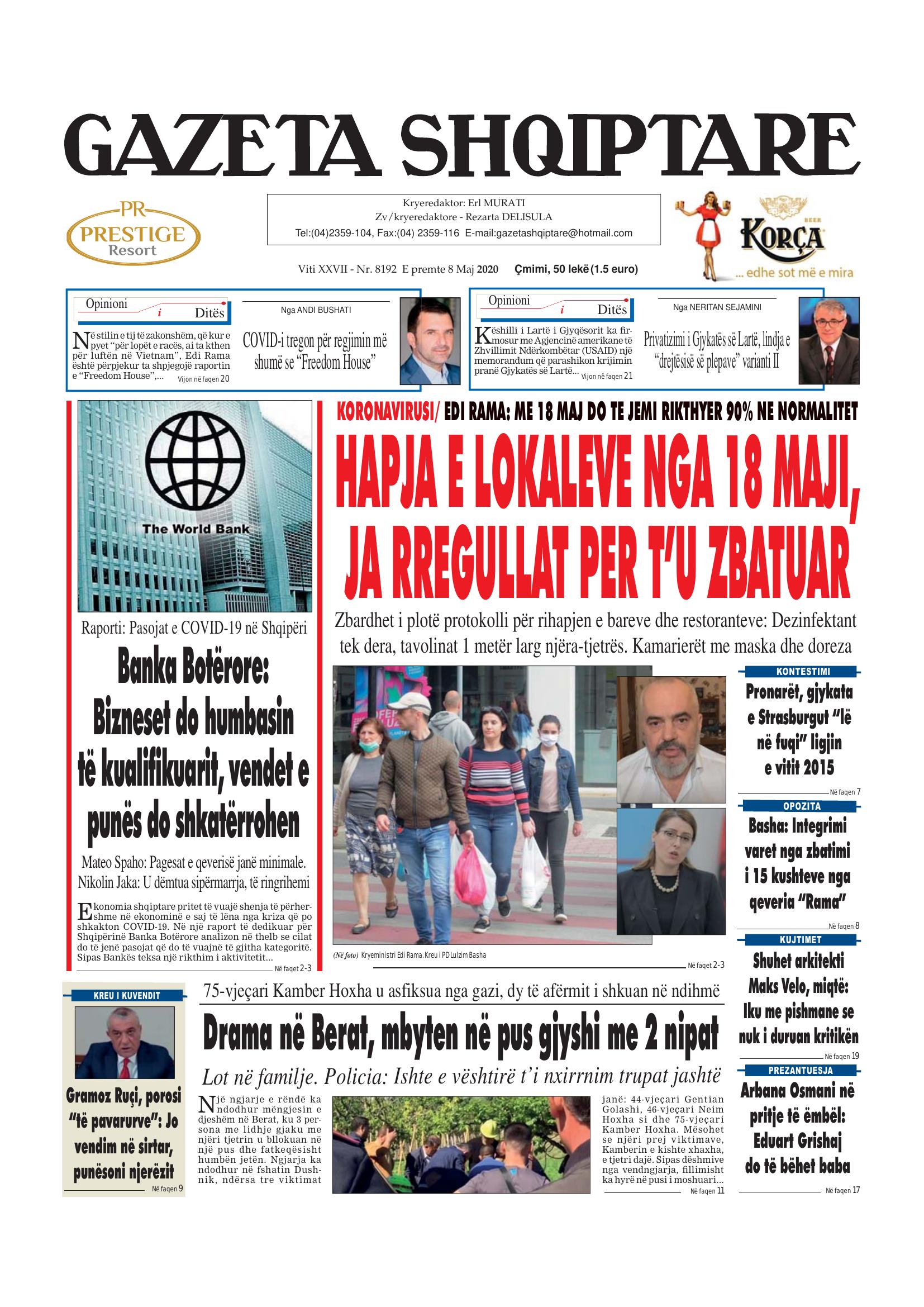 Gazeta Shqiptare 2020-05-08