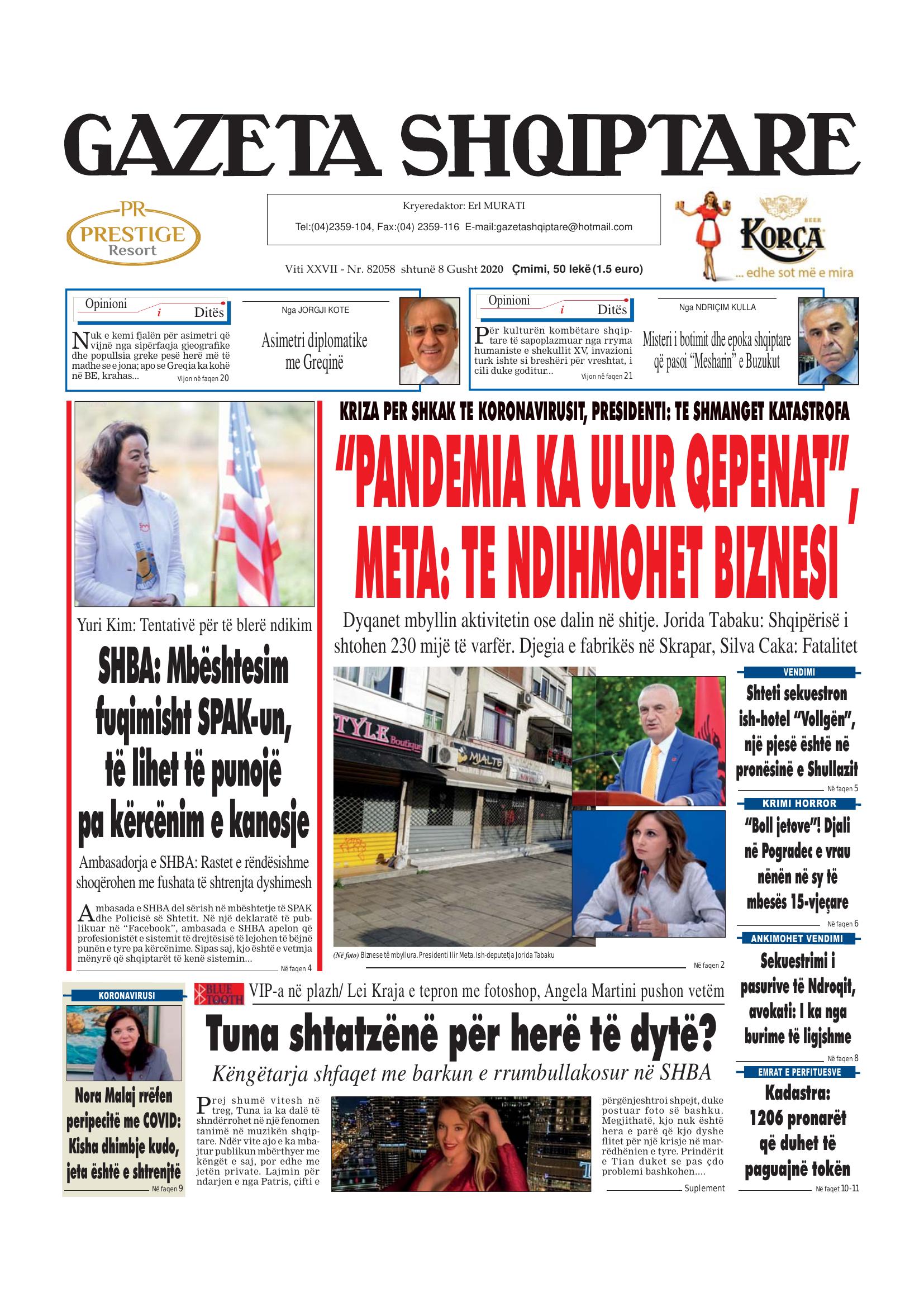 Gazeta Shqiptare 2020-08-08