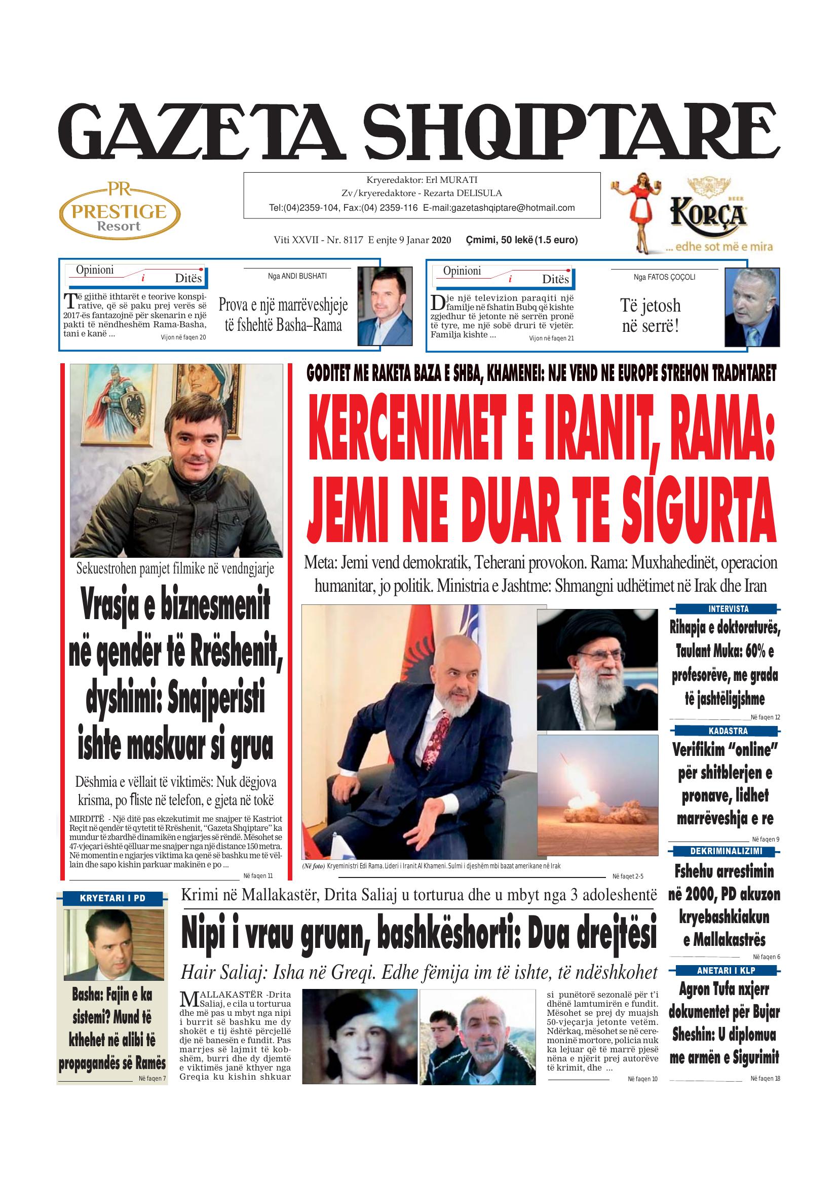 Gazeta Shqiptare 2020-01-09