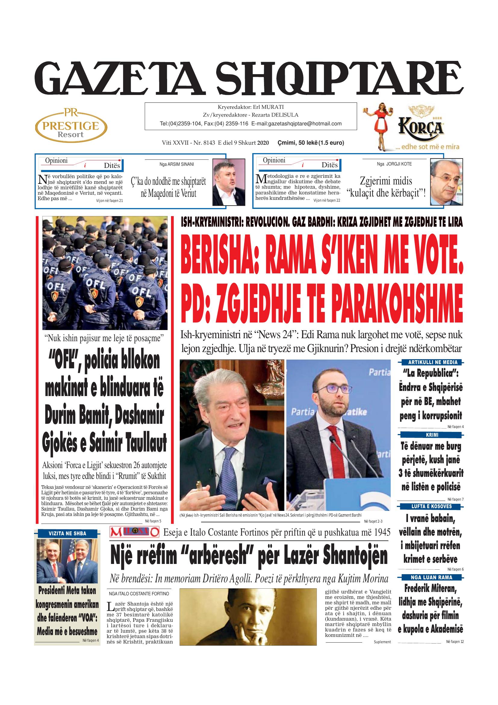 Gazeta Shqiptare 2020-02-09