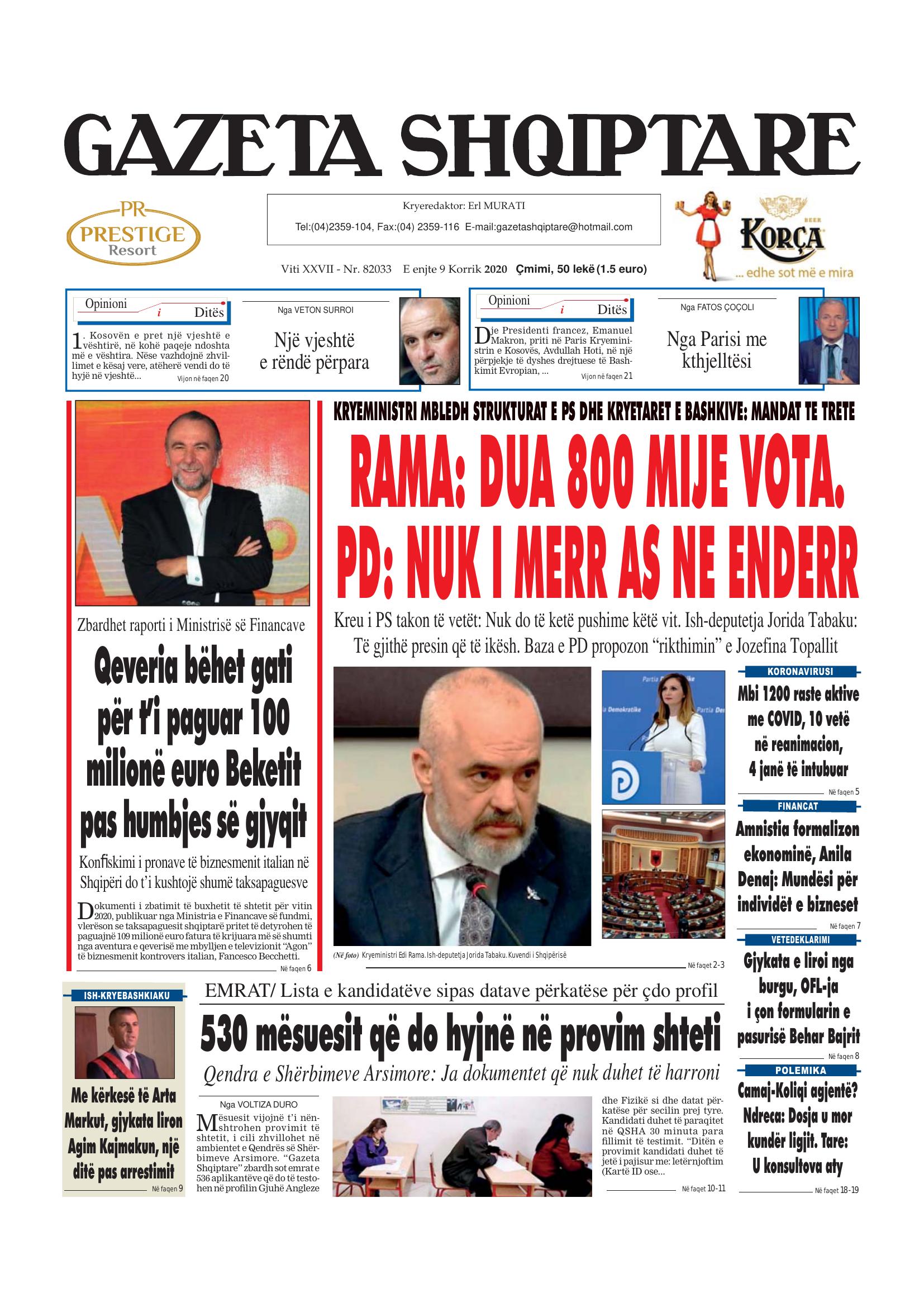 Gazeta Shqiptare 2020-07-09