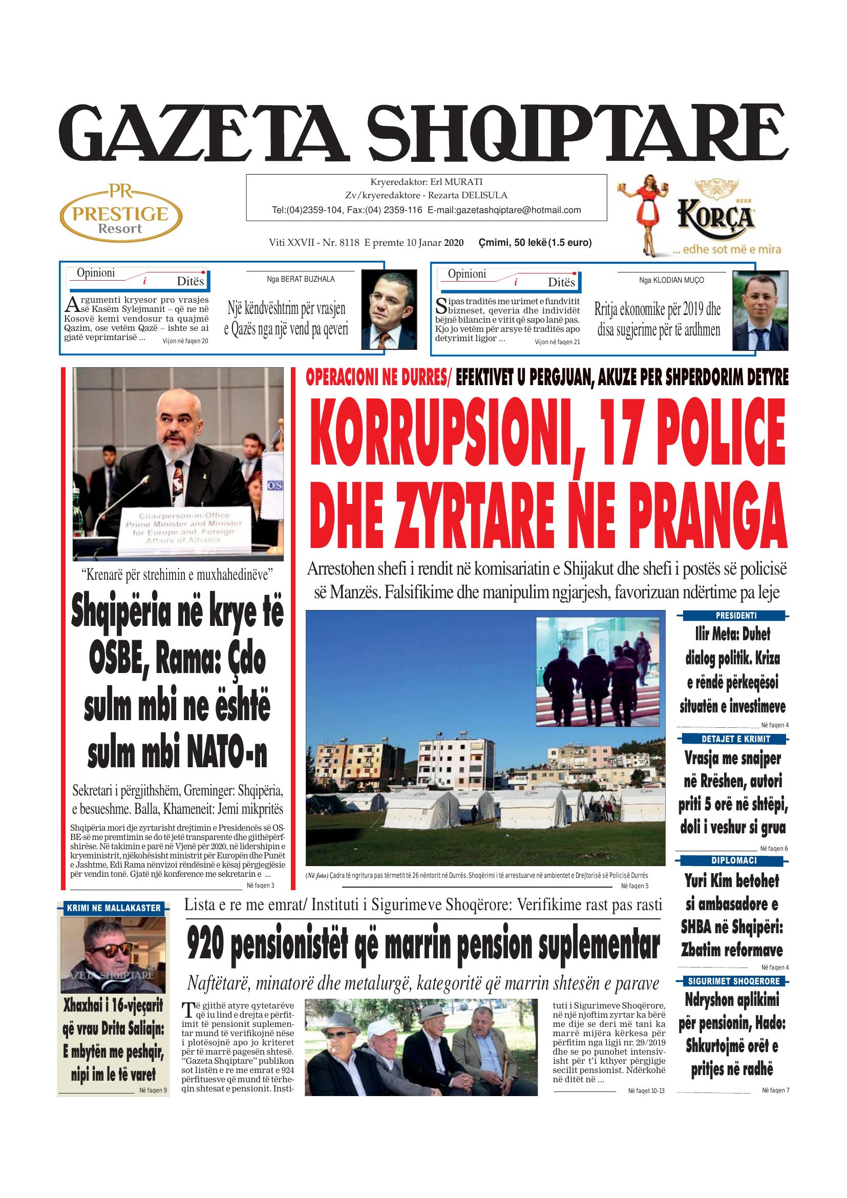 Gazeta Shqiptare 2020-01-10