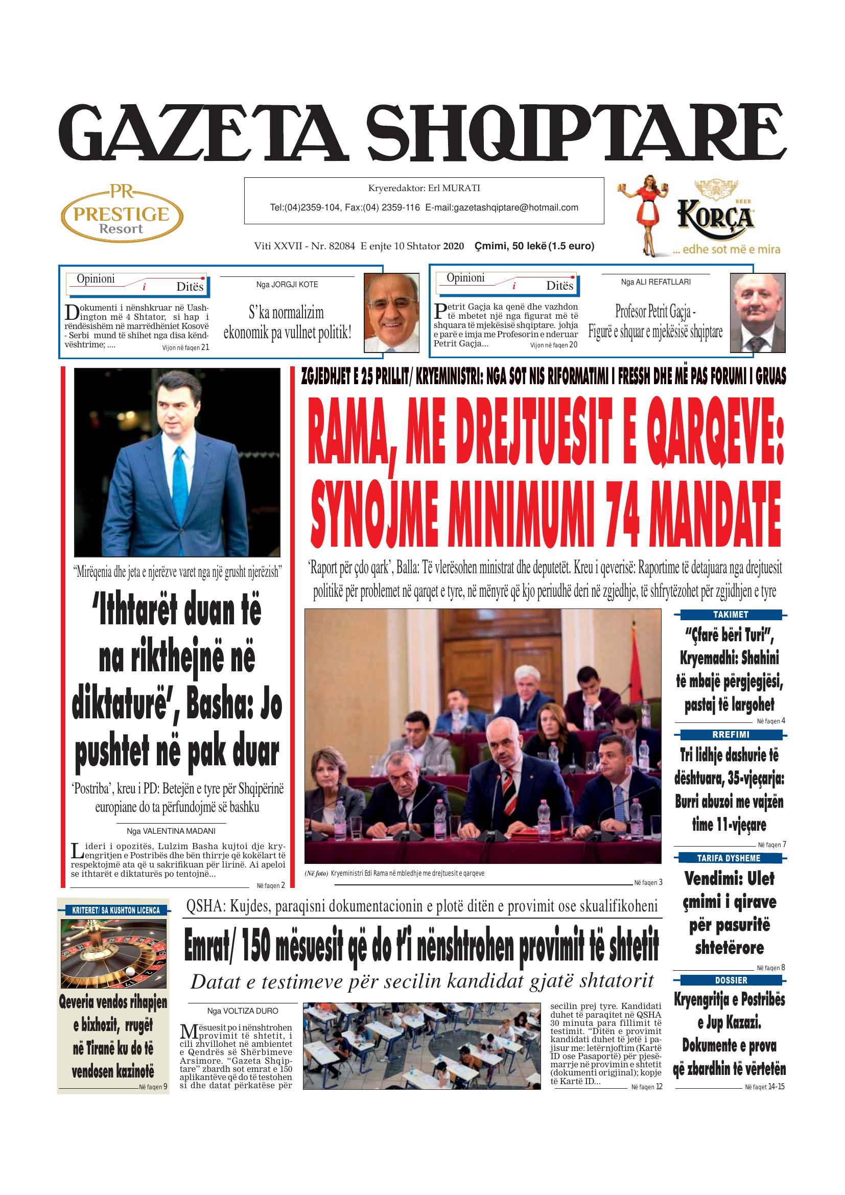 Gazeta Shqiptare 2020-09-10