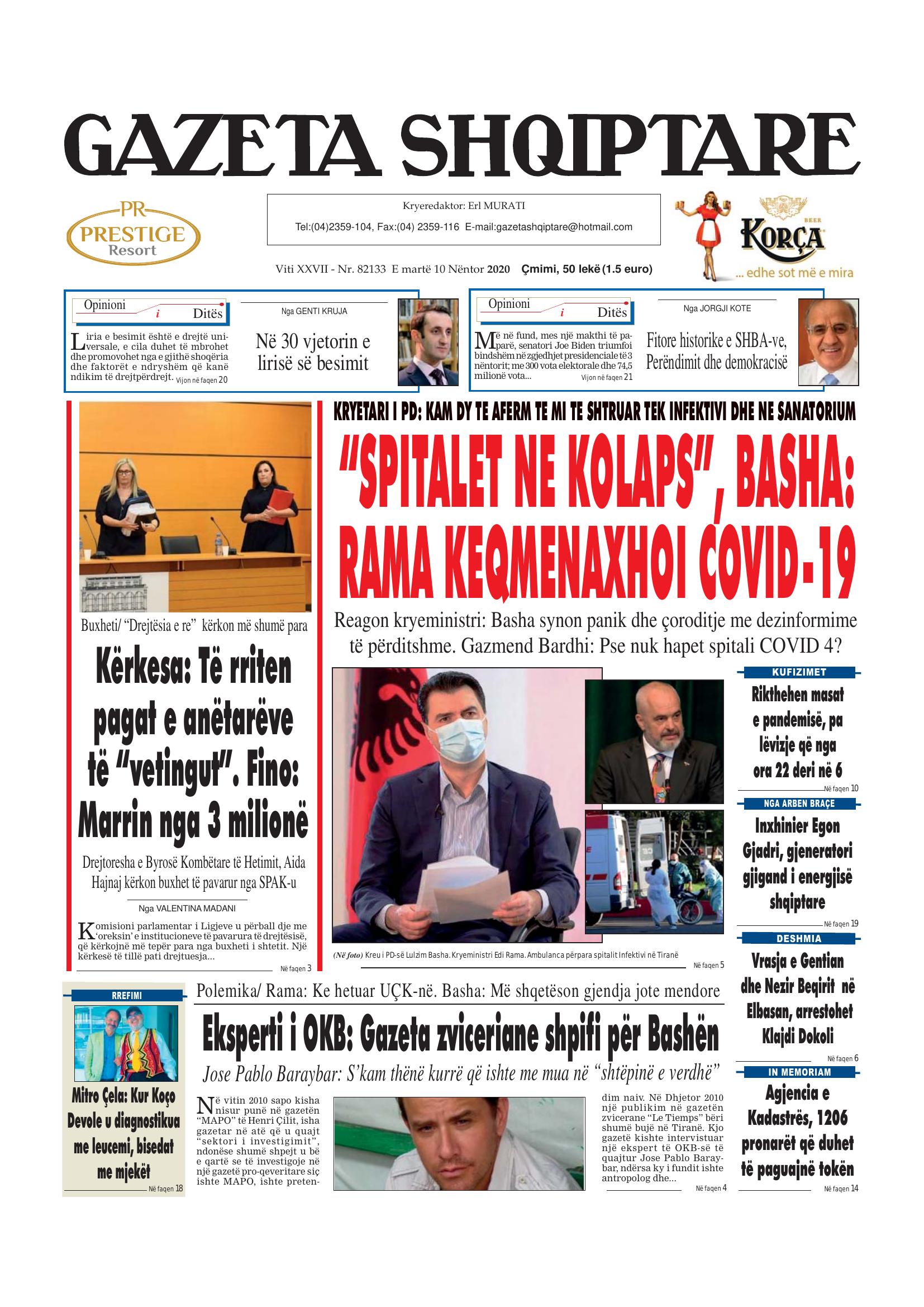 Gazeta Shqiptare 2020-11-10