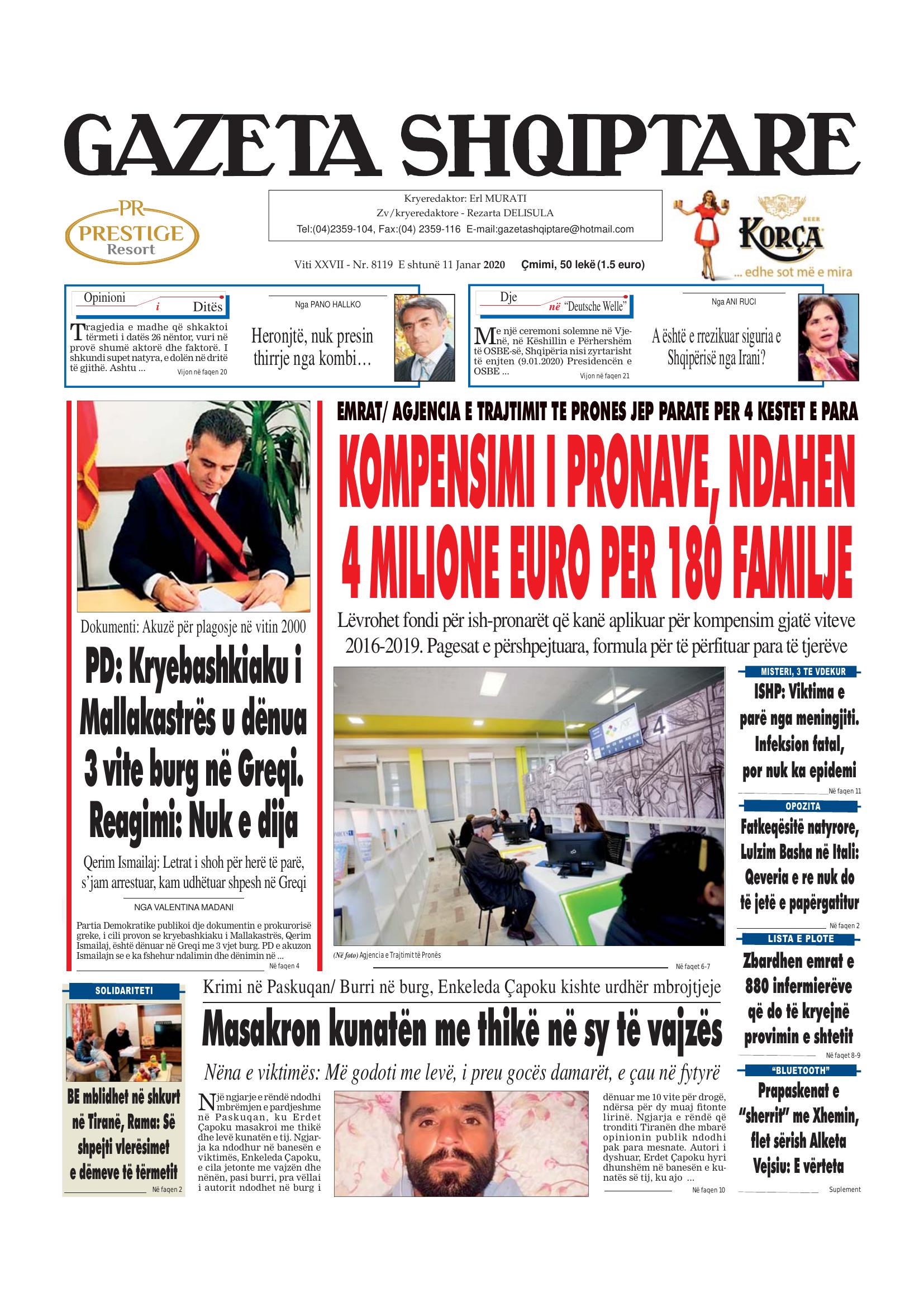 Gazeta Shqiptare 2020-01-11