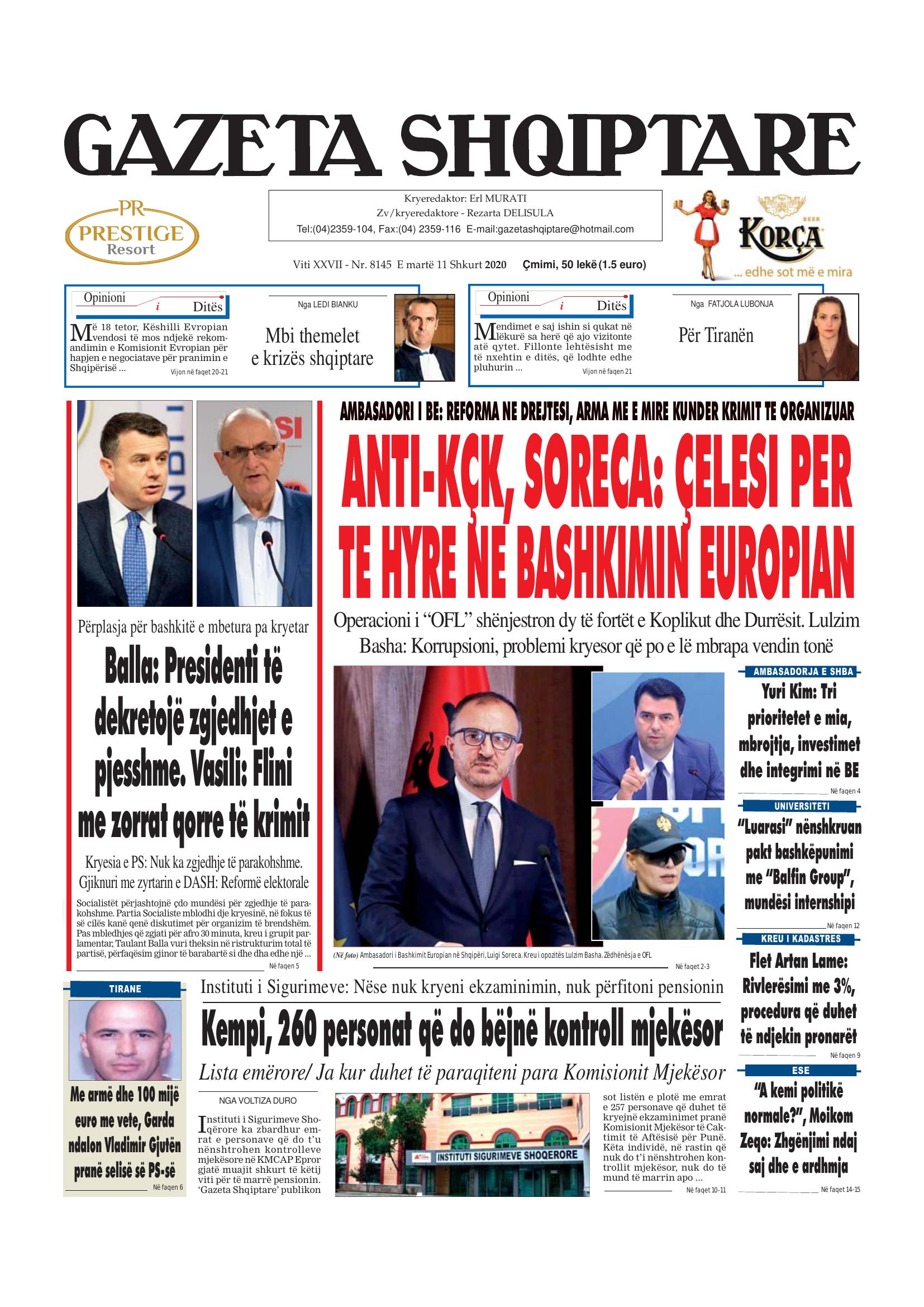 Gazeta Shqiptare 2020-02-11