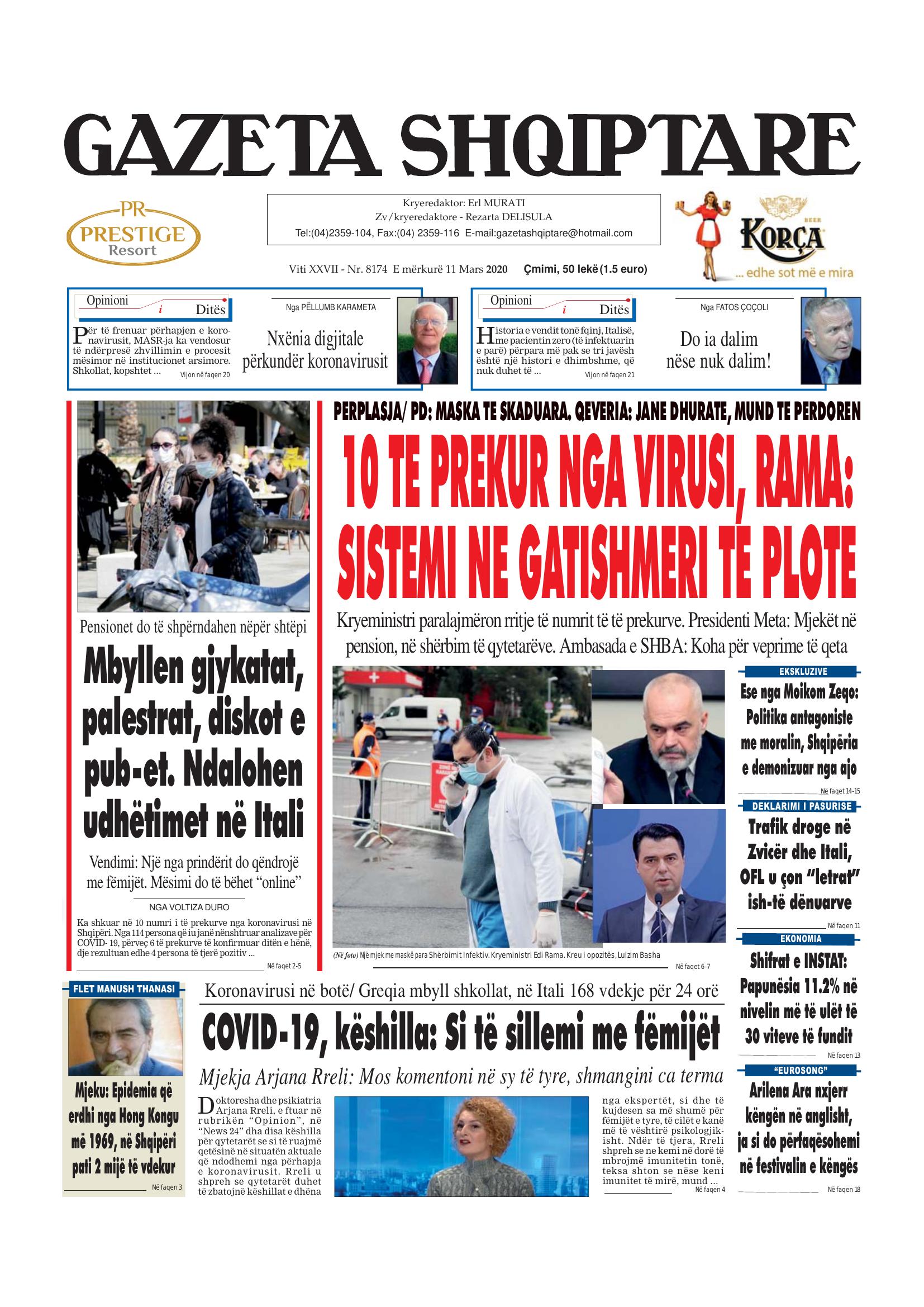 Gazeta Shqiptare 2020-03-11