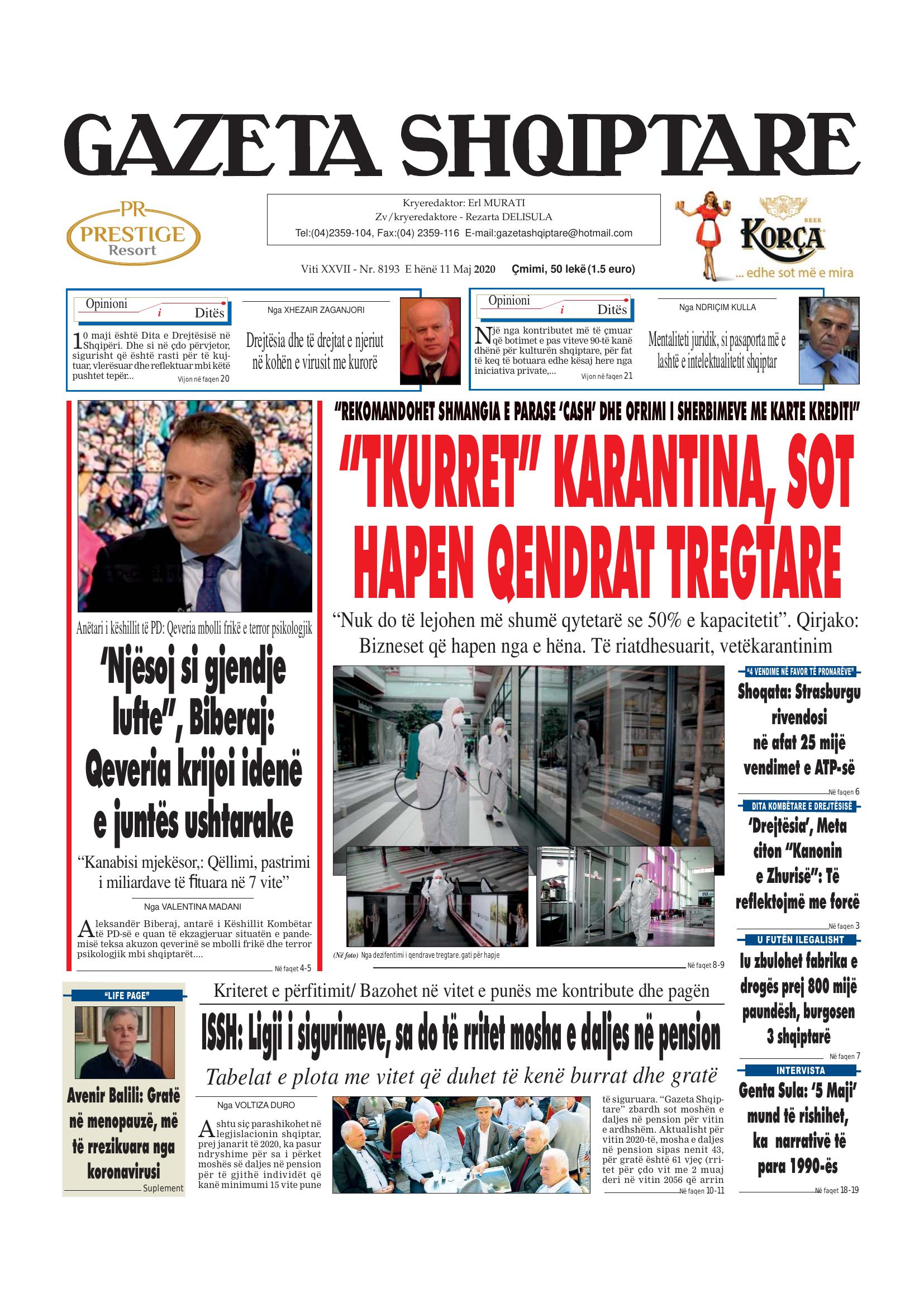 Gazeta Shqiptare 2020-05-11