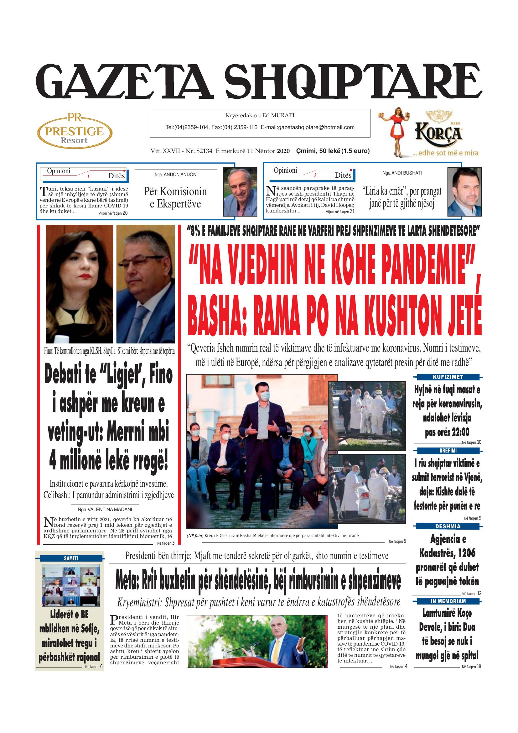 Gazeta Shqiptare 2020-11-11