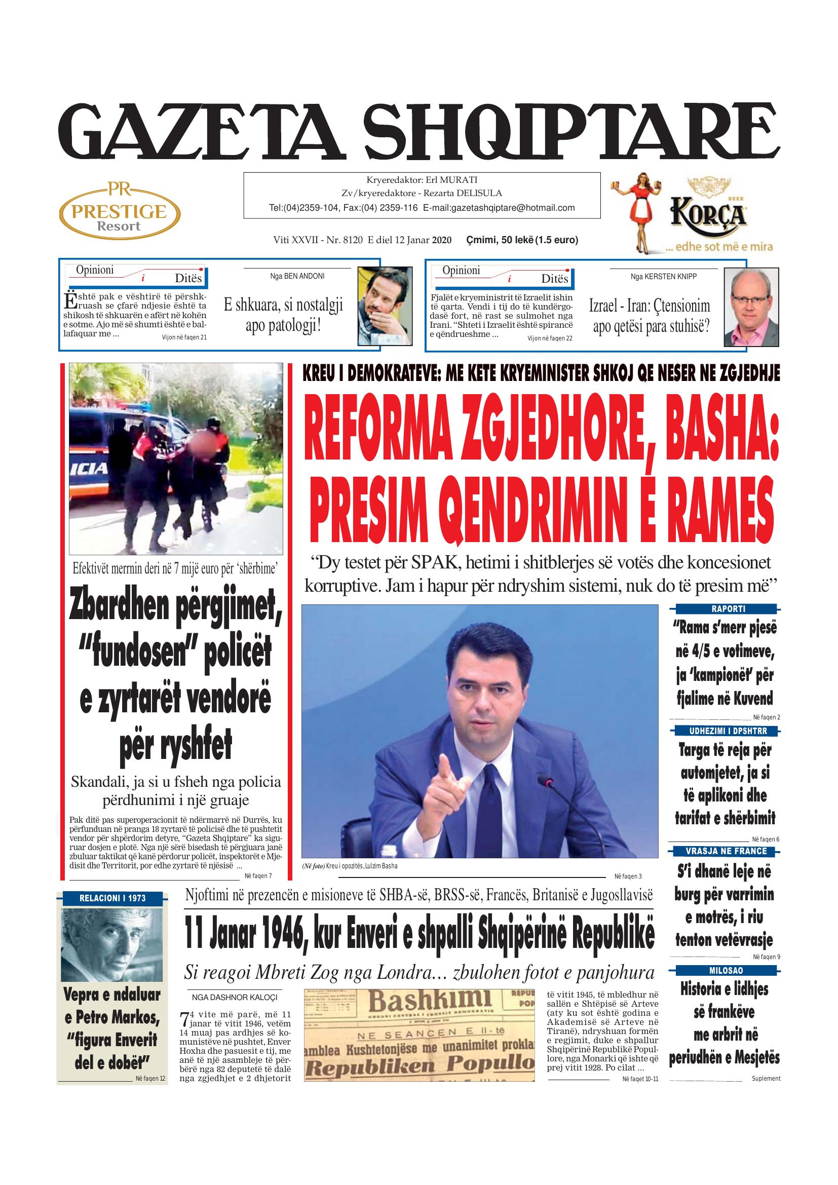 Gazeta Shqiptare 2020-01-12