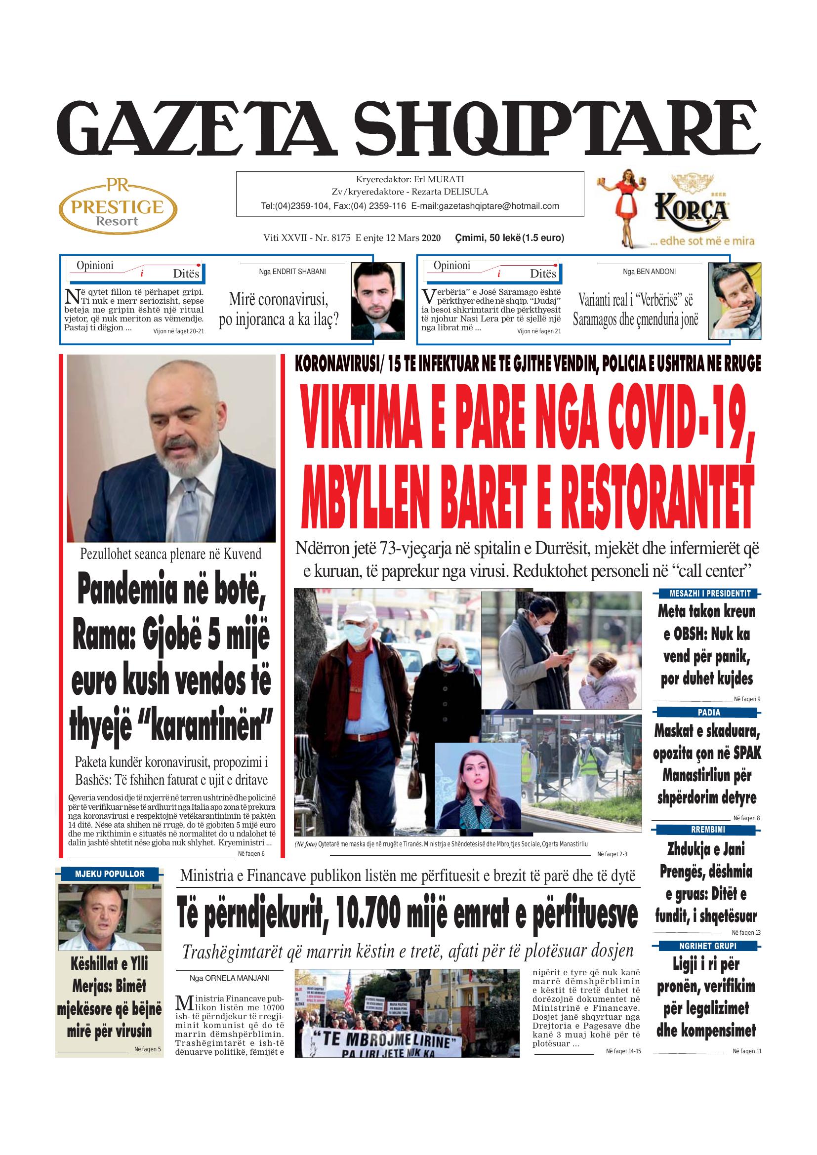 Gazeta Shqiptare 2020-03-12