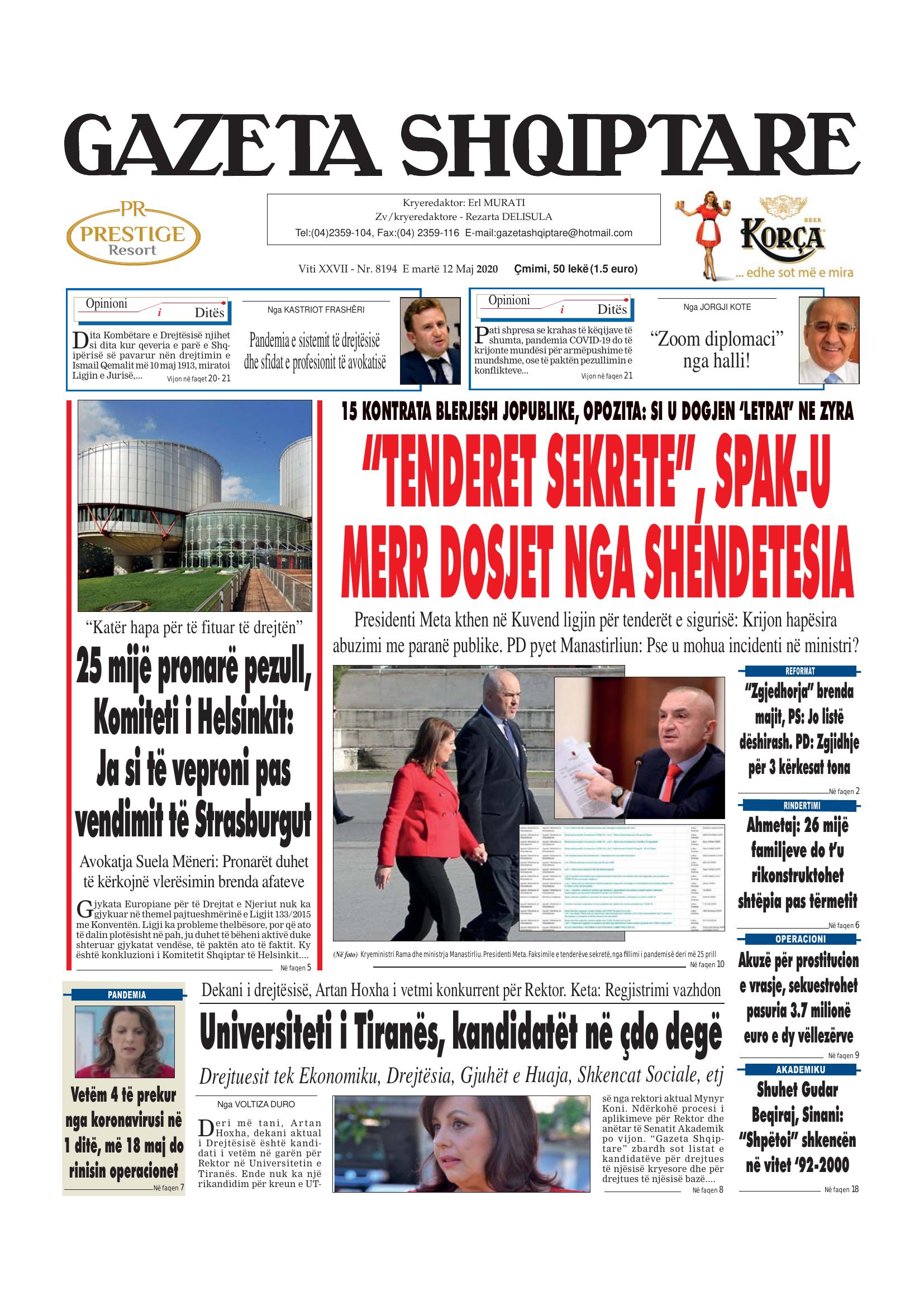 Gazeta Shqiptare 2020-05-12