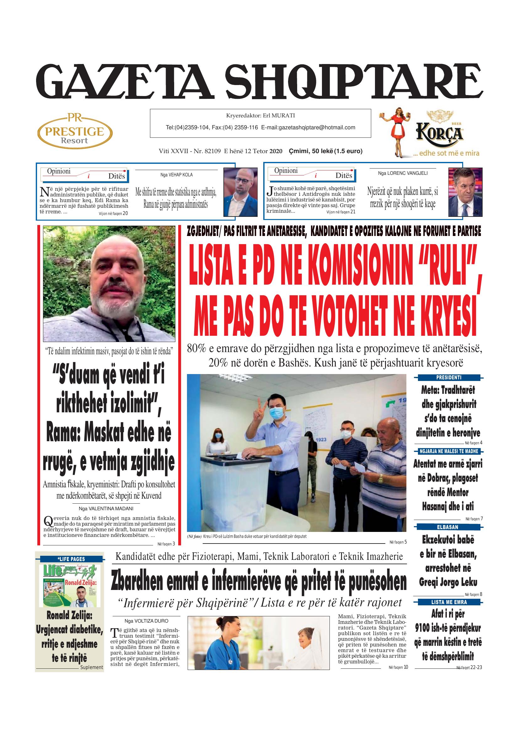 Gazeta Shqiptare 2020-10-12