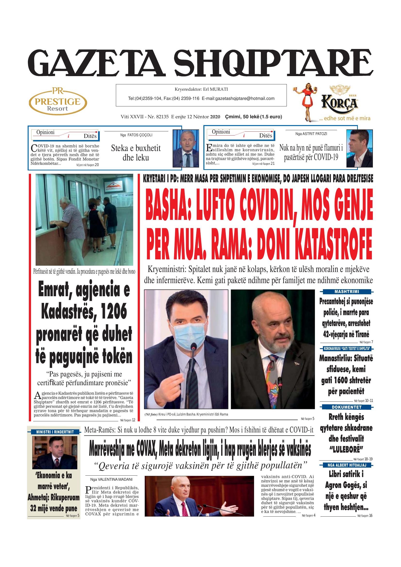 Gazeta Shqiptare 2020-11-12