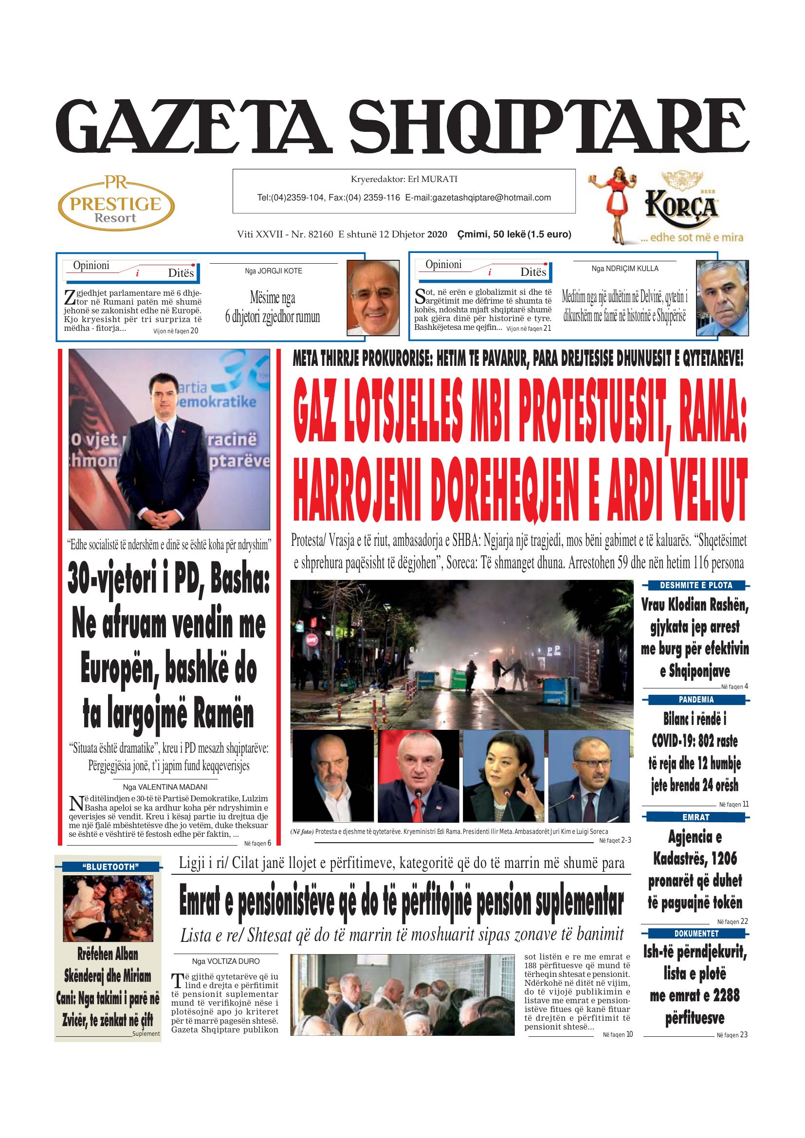 Gazeta Shqiptare 2020-12-12