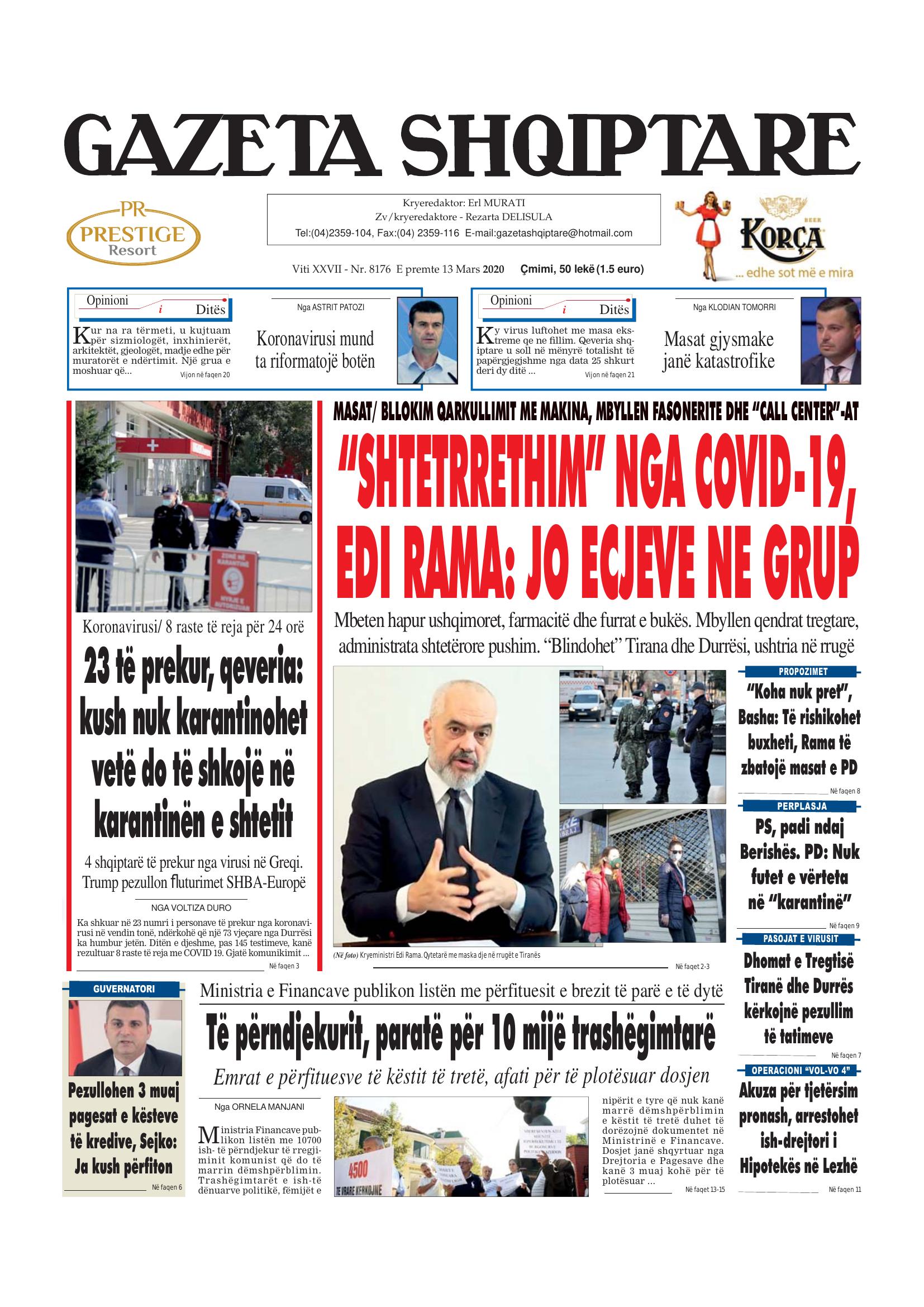 Gazeta Shqiptare 2020-03-13
