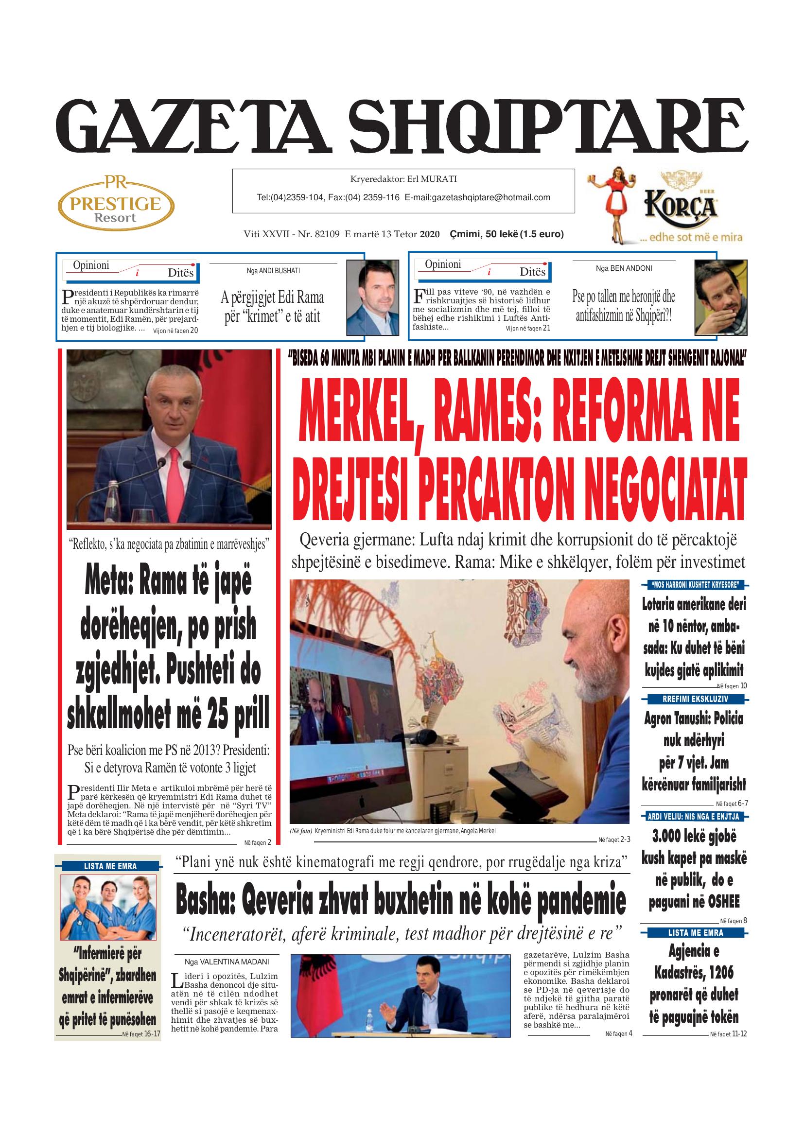 Gazeta Shqiptare 2020-10-13