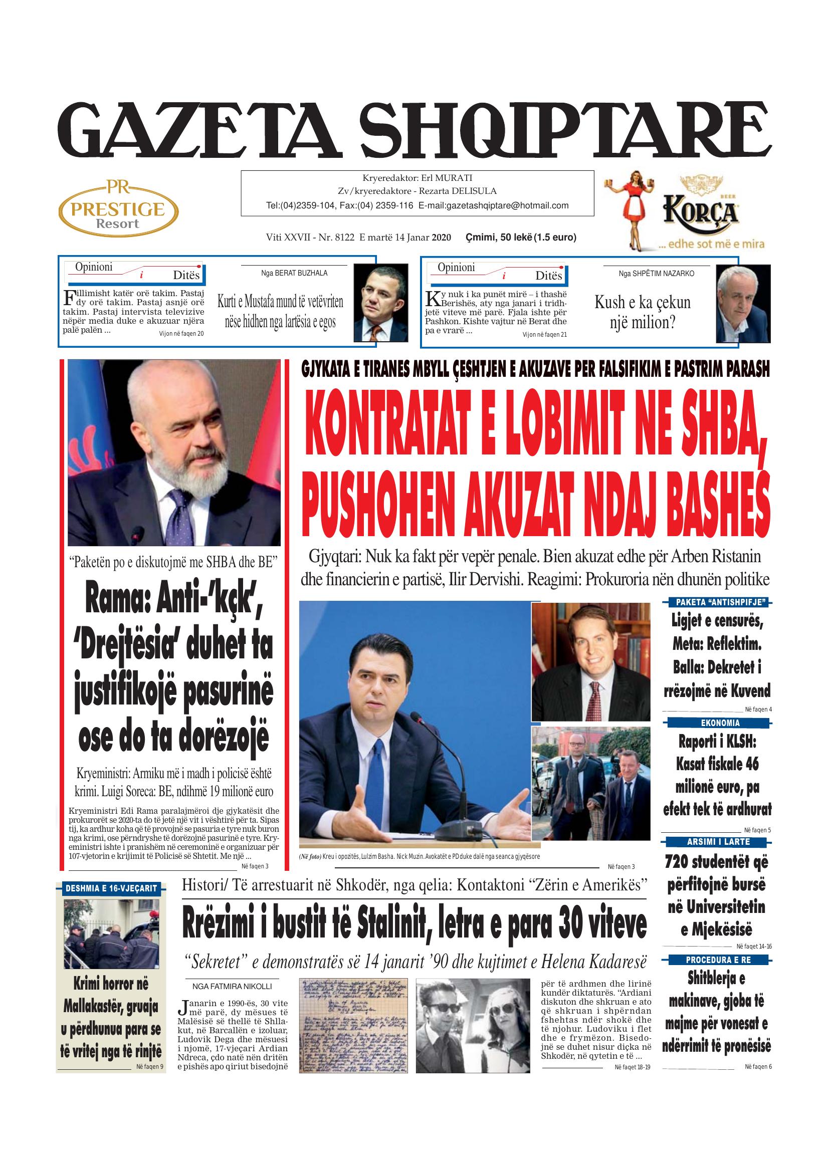 Gazeta Shqiptare 2020-01-14