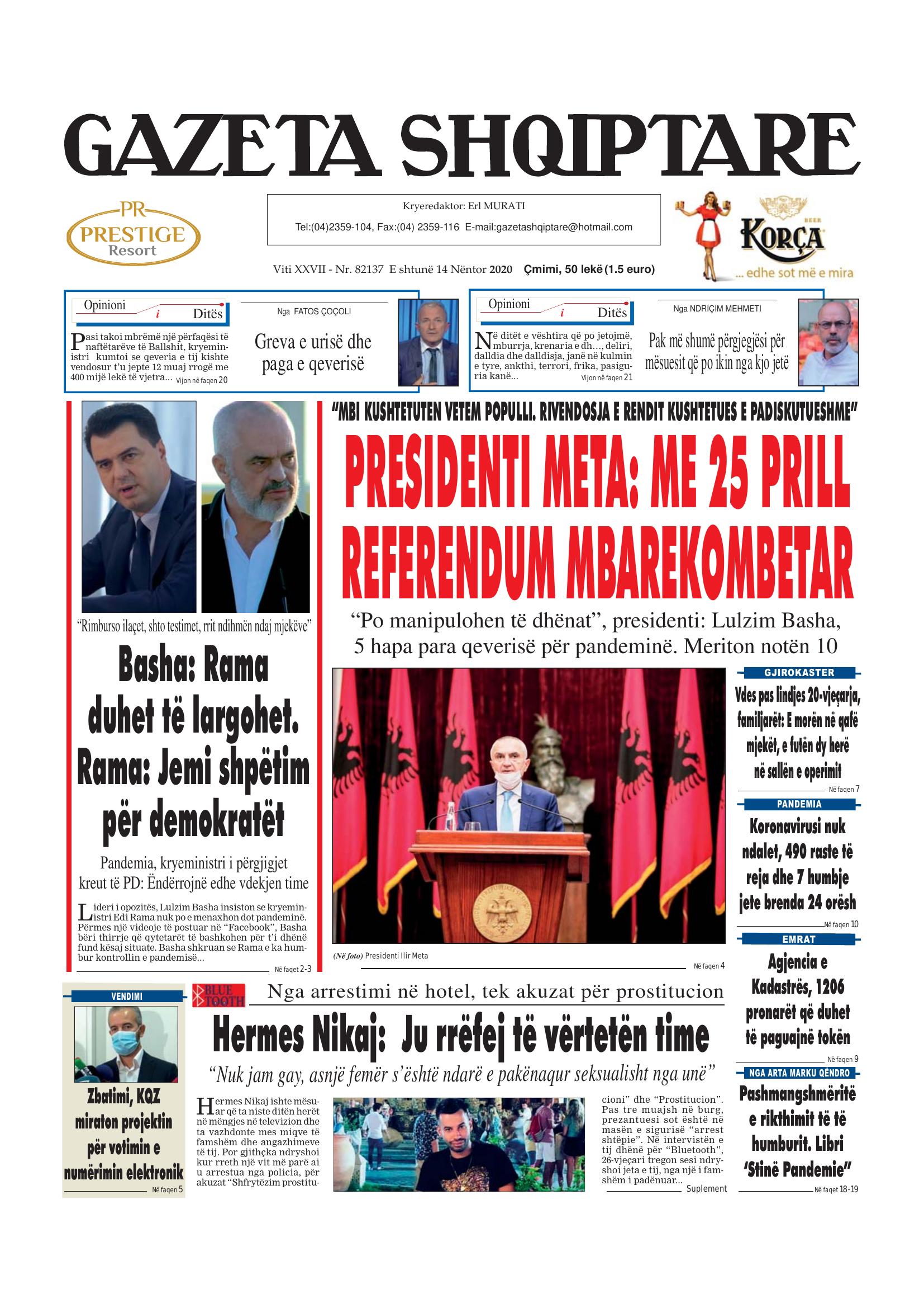 Gazeta Shqiptare 2020-11-14