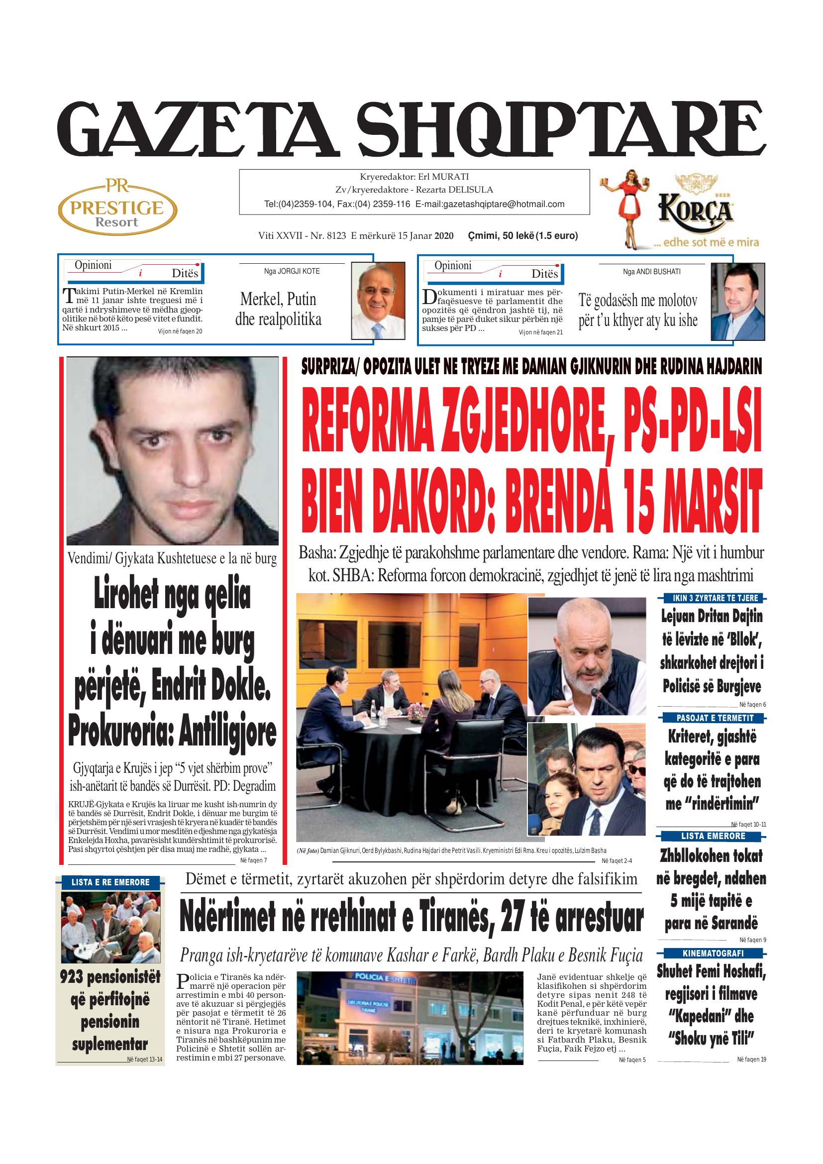 Gazeta Shqiptare 2020-01-15