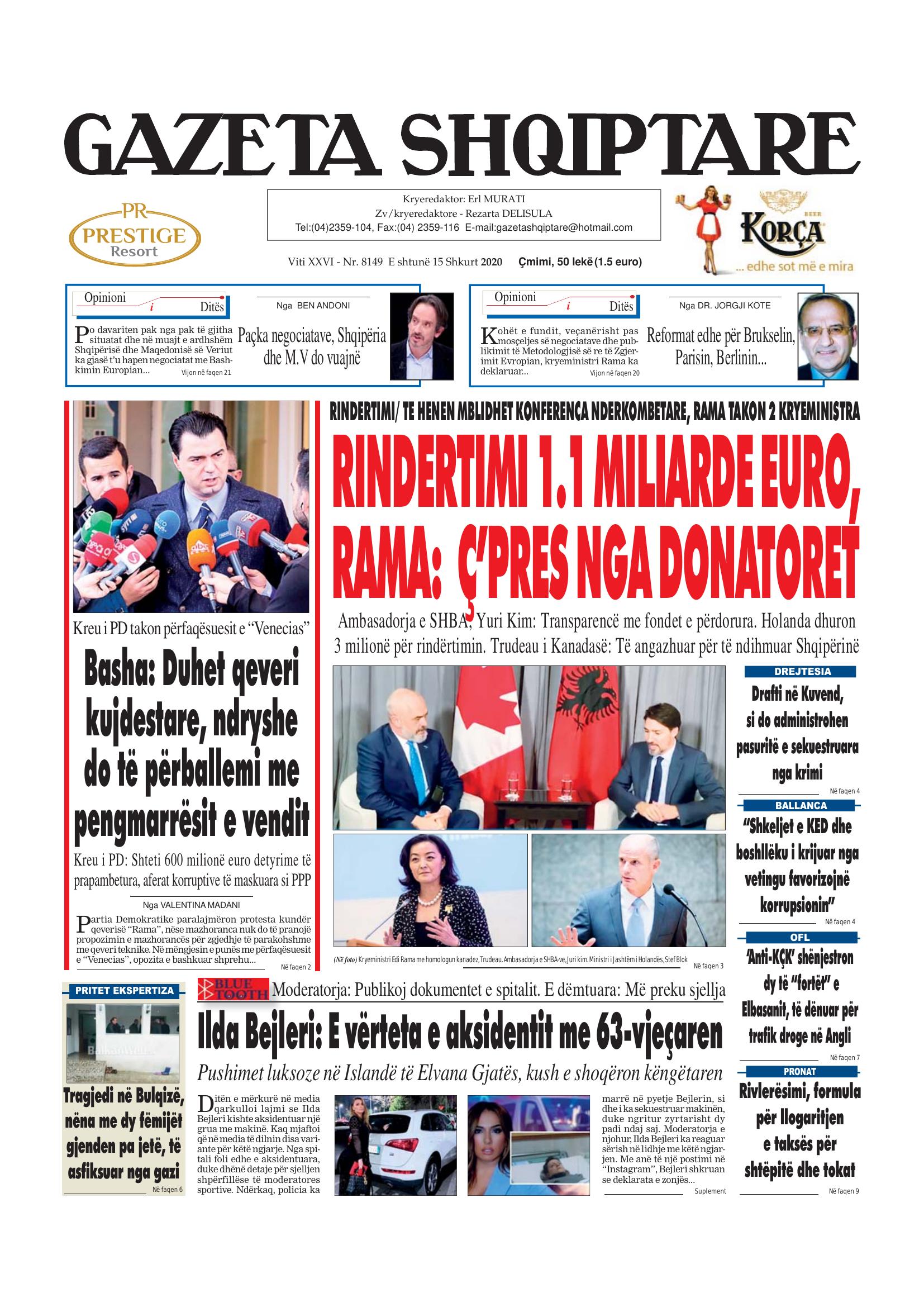 Gazeta Shqiptare 2020-02-15