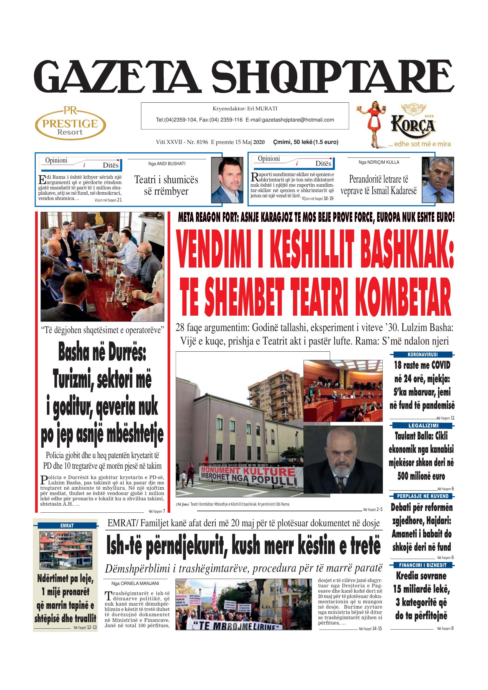 Gazeta Shqiptare 2020-05-15