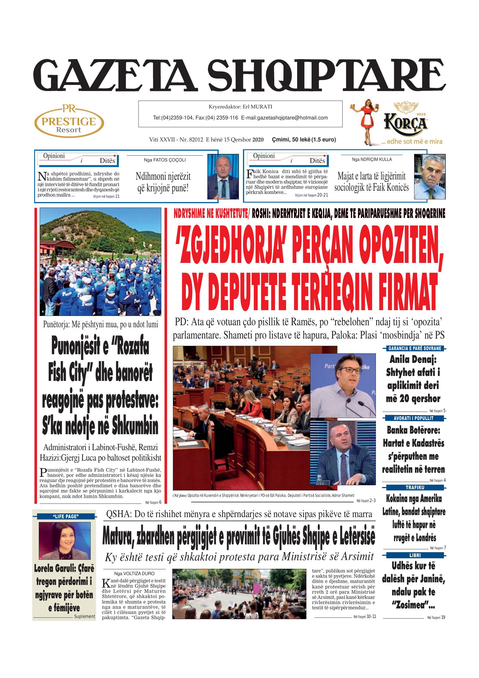 Gazeta Shqiptare 2020-06-15