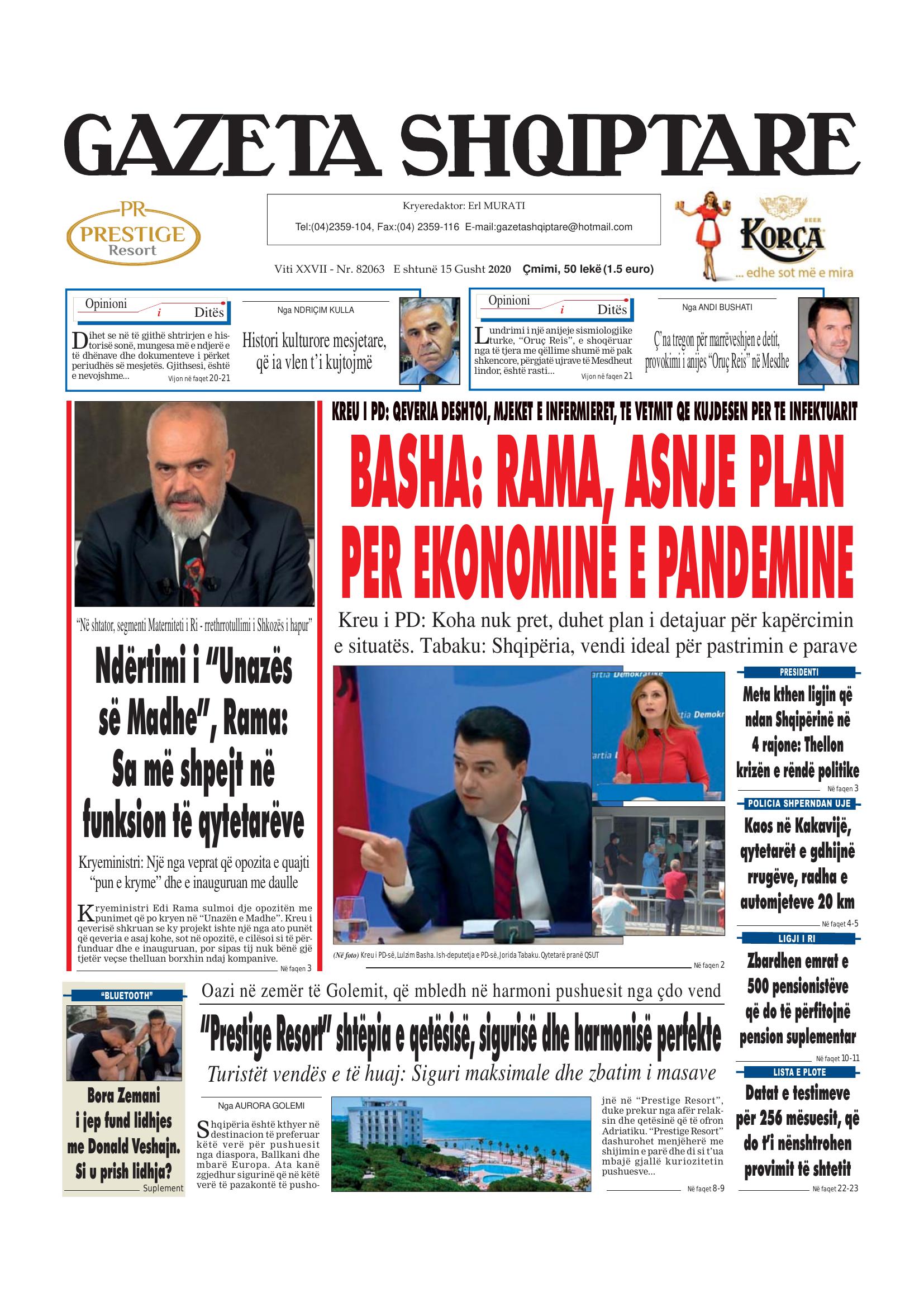 Gazeta Shqiptare 2020-08-15