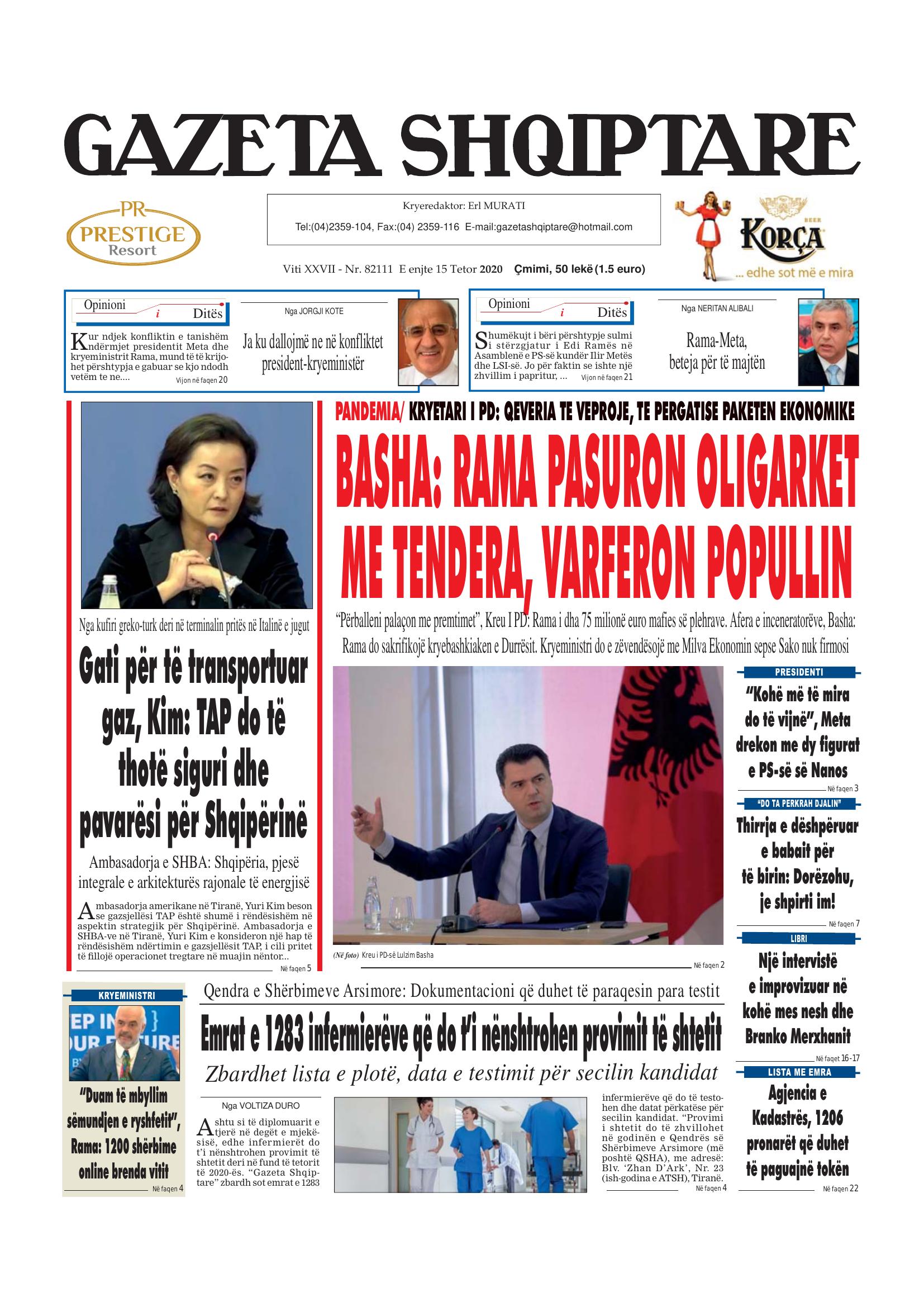 Gazeta Shqiptare 2020-10-15