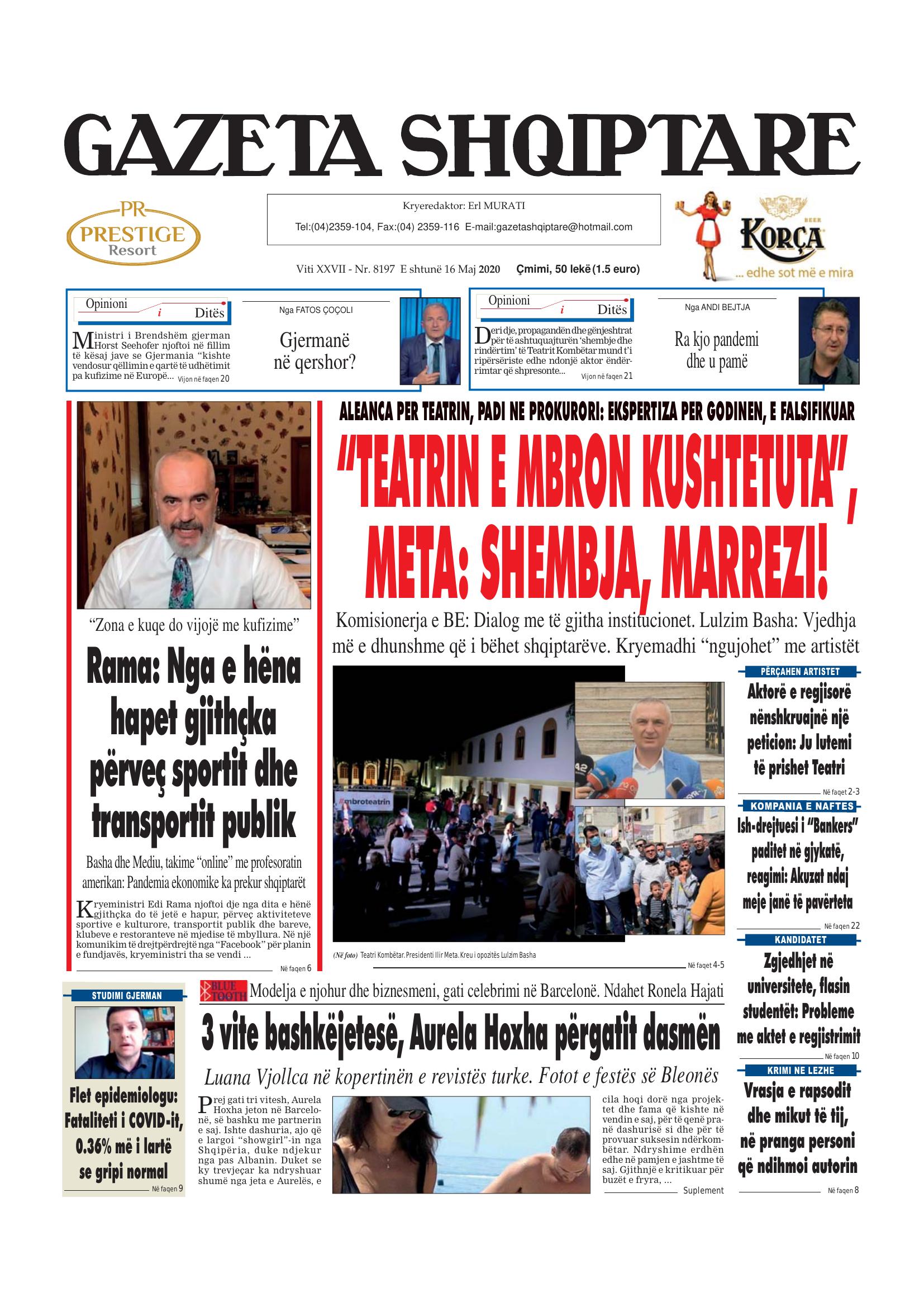Gazeta Shqiptare 2020-05-16