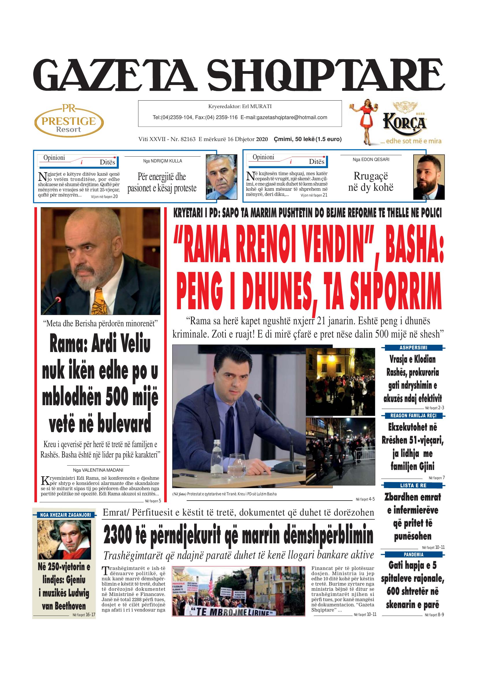 Gazeta Shqiptare 2020-12-16