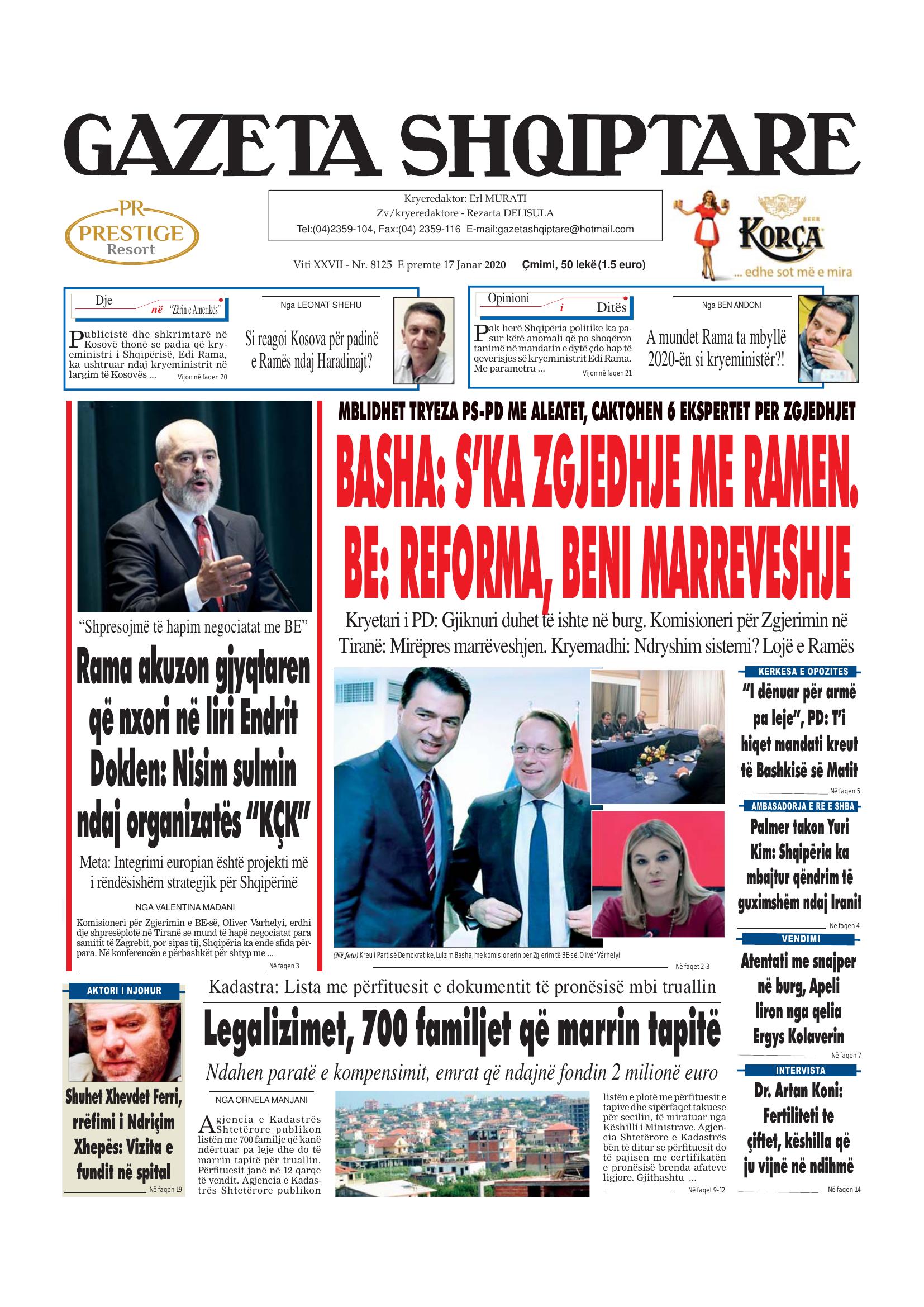 Gazeta Shqiptare 2020-01-17