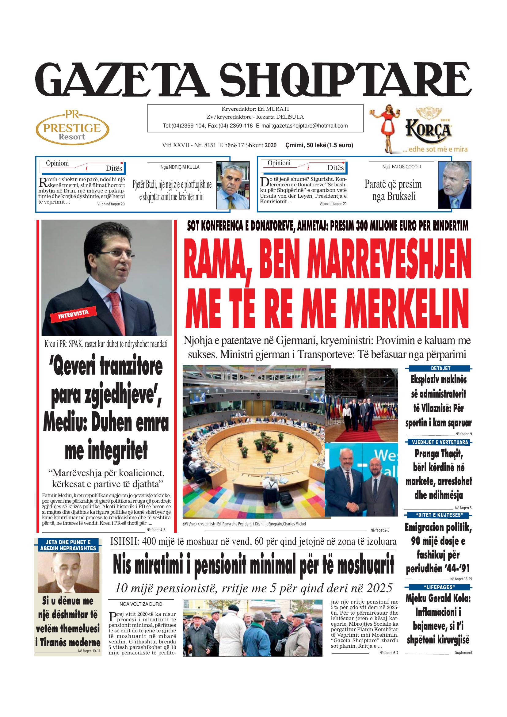 Gazeta Shqiptare 2020-02-17