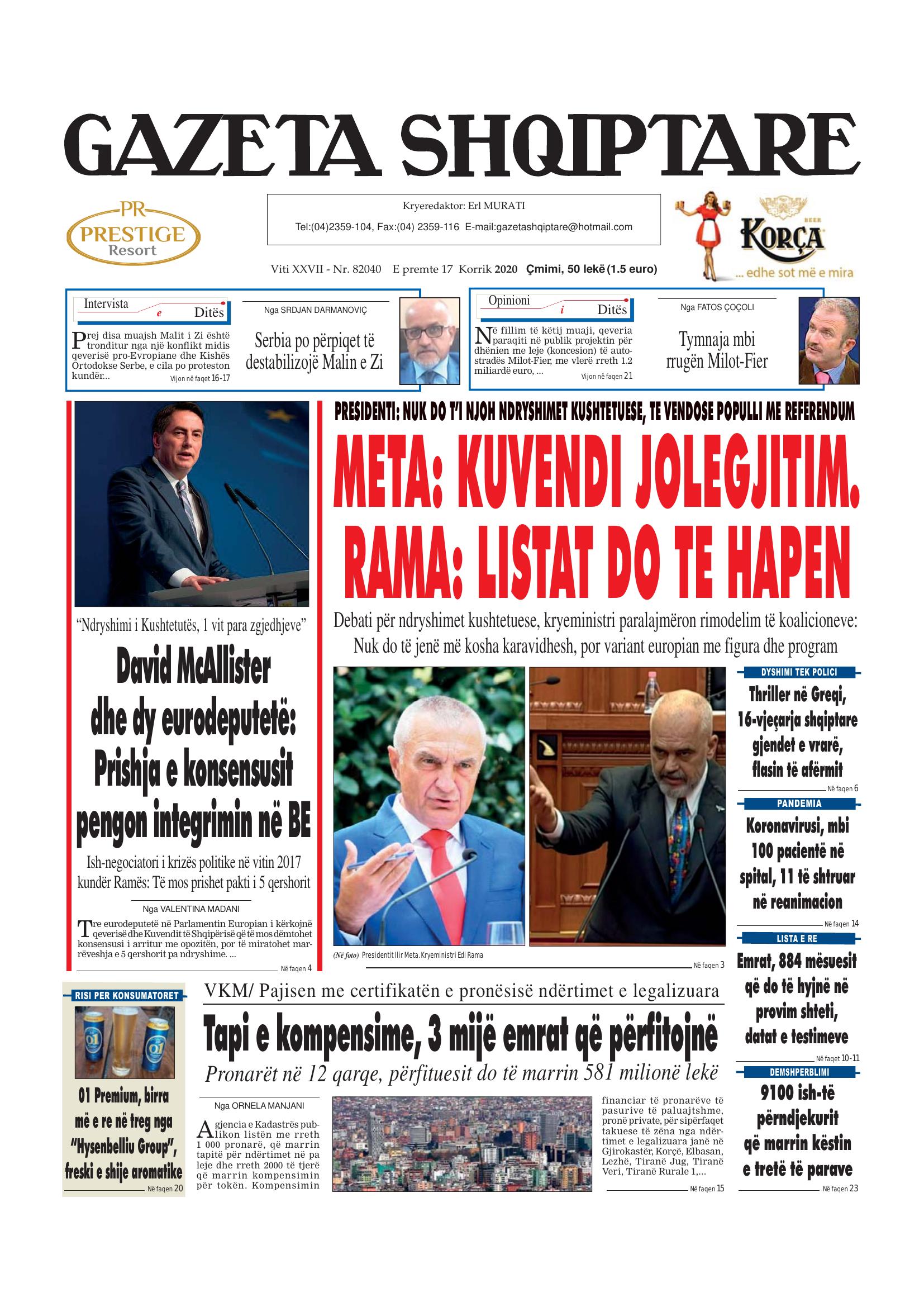 Gazeta Shqiptare 2020-07-17