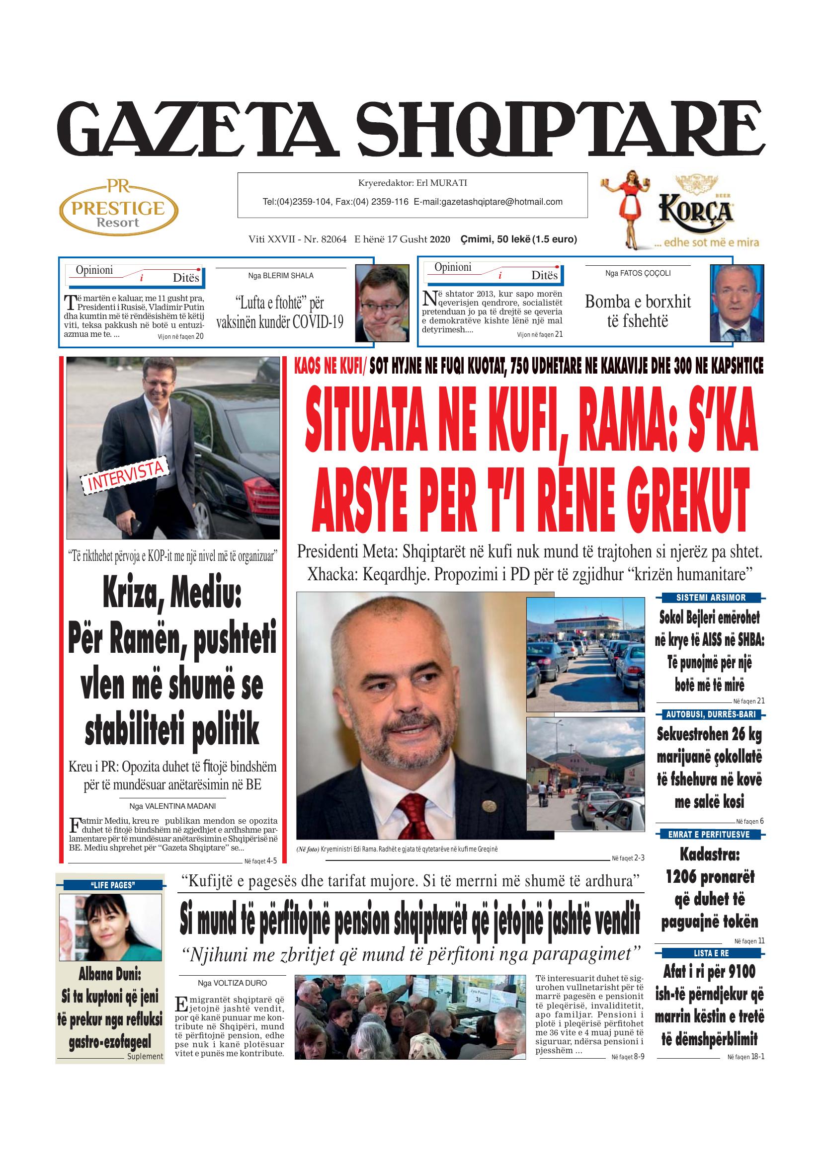 Gazeta Shqiptare 2020-08-17