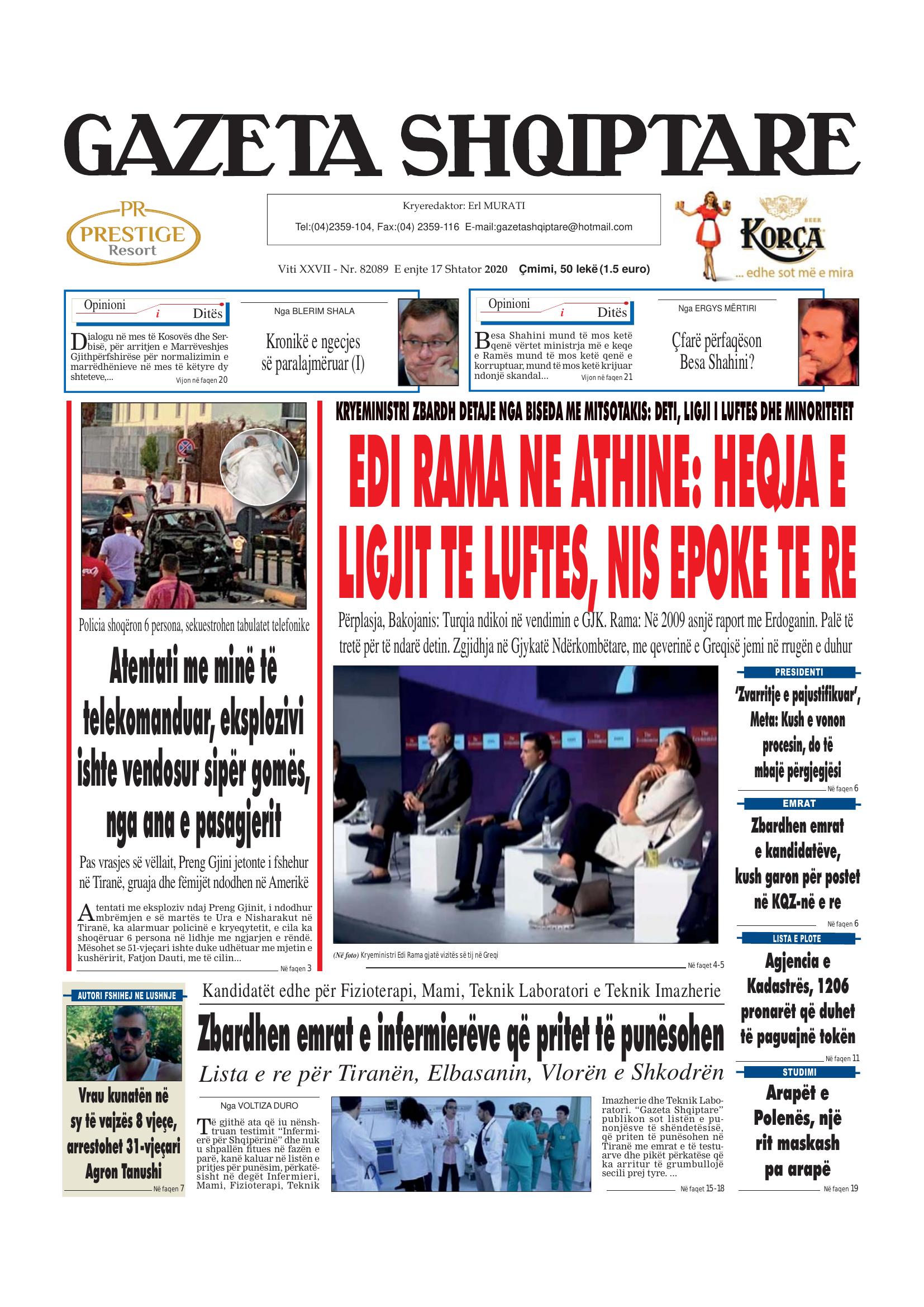 Gazeta Shqiptare 2020-09-17