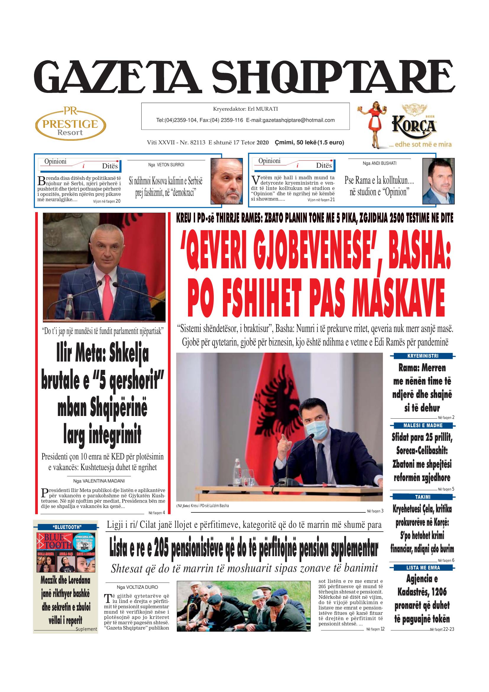 Gazeta Shqiptare 2020-10-17