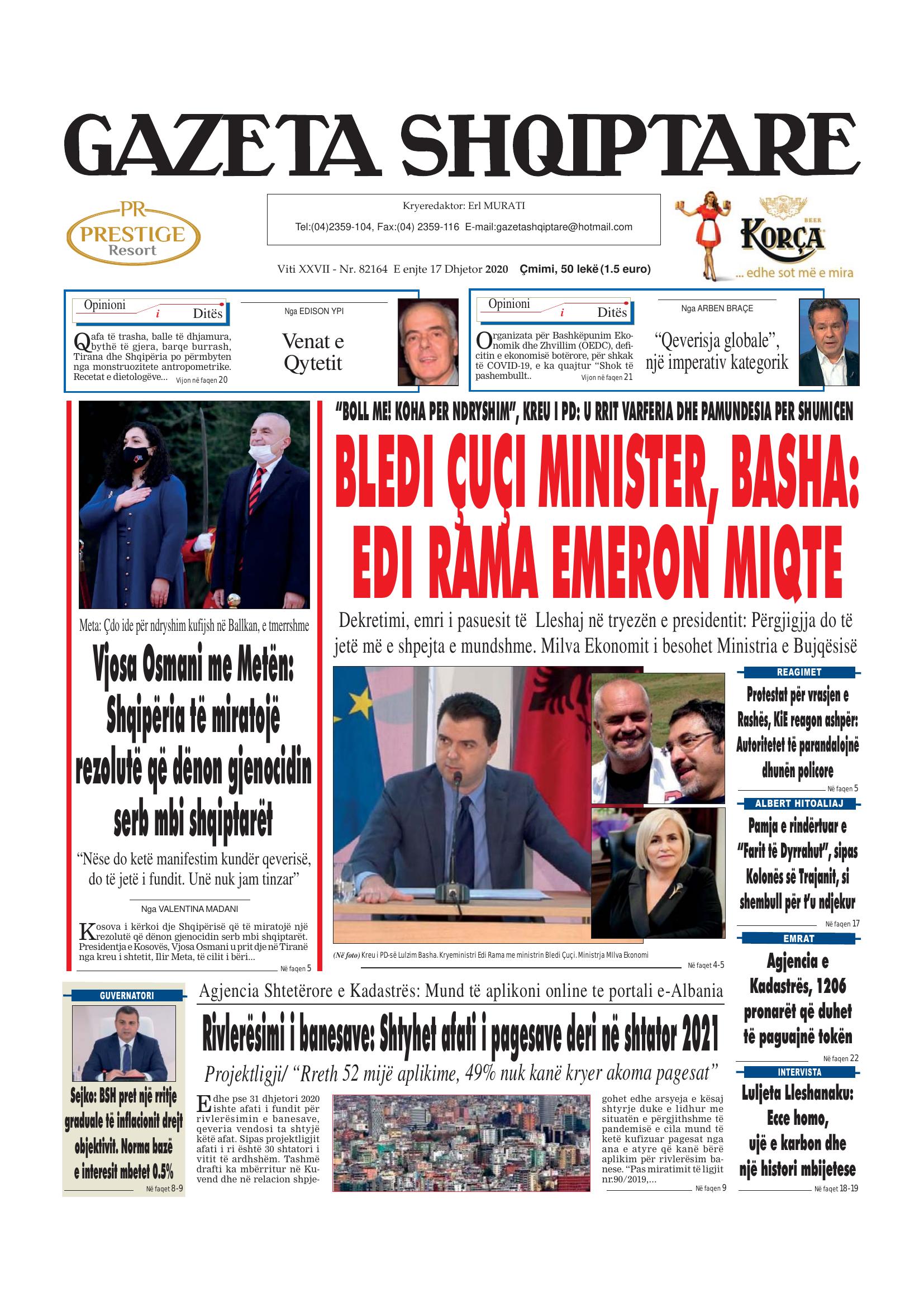 Gazeta Shqiptare 2020-12-17