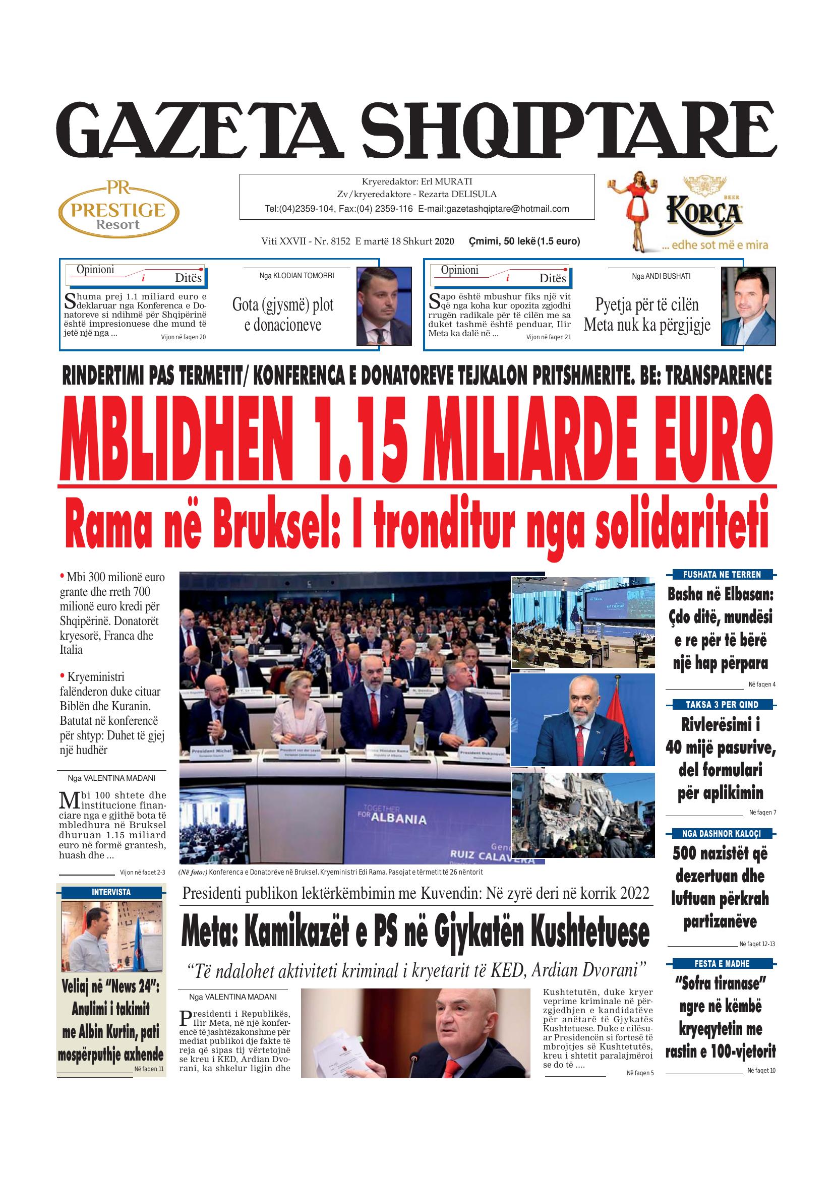 Gazeta Shqiptare 2020-02-18