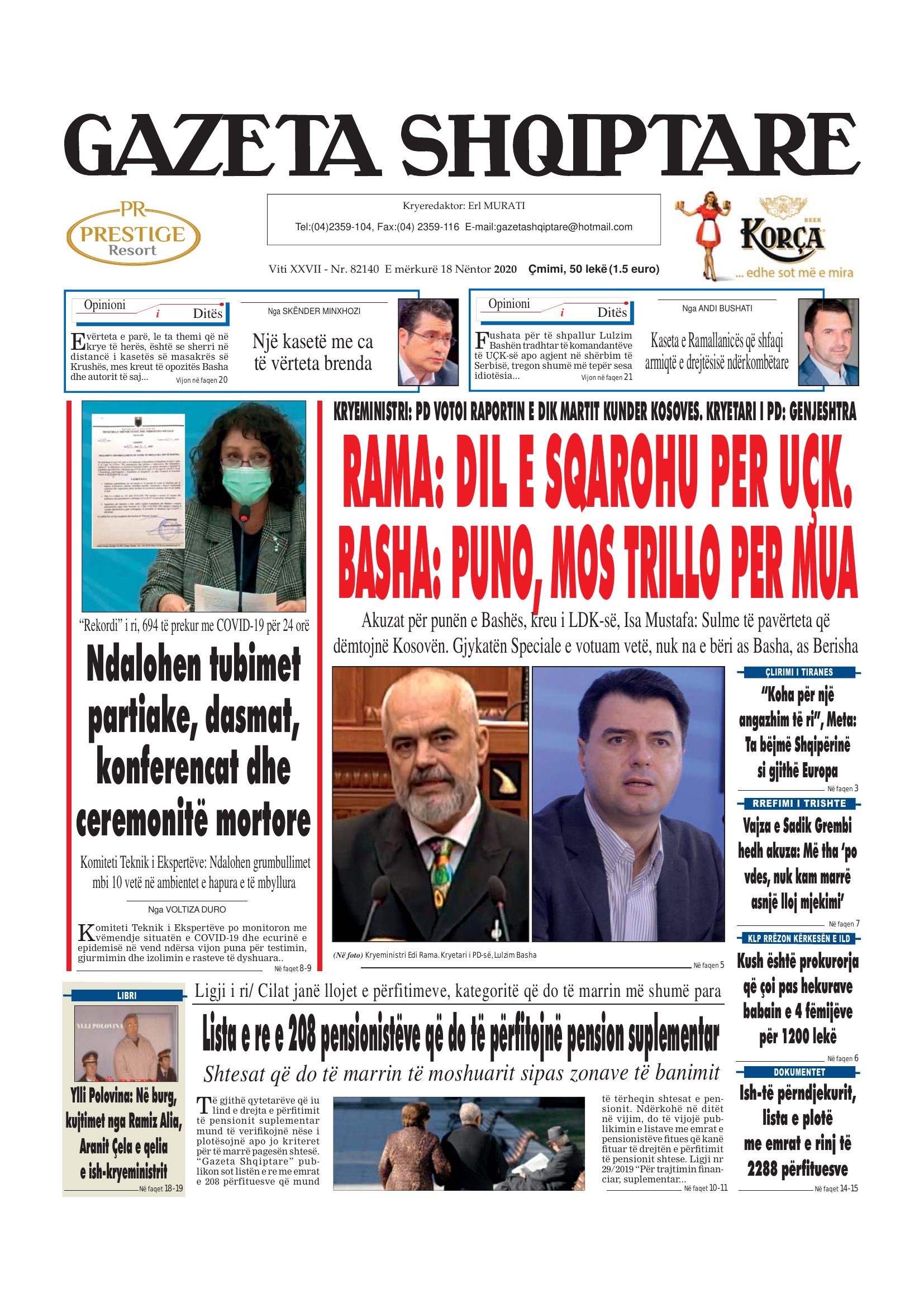 Gazeta Shqiptare 2020-11-18