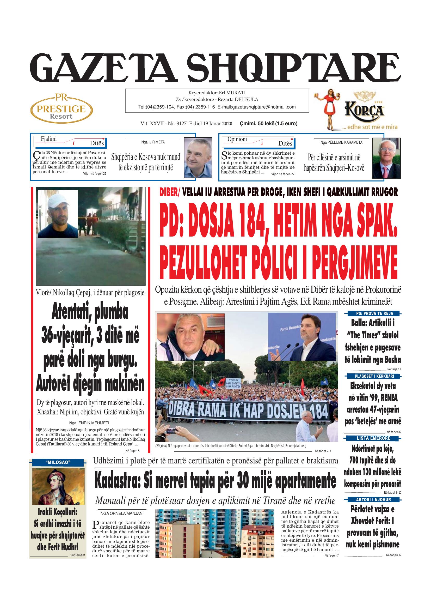Gazeta Shqiptare 2020-01-19