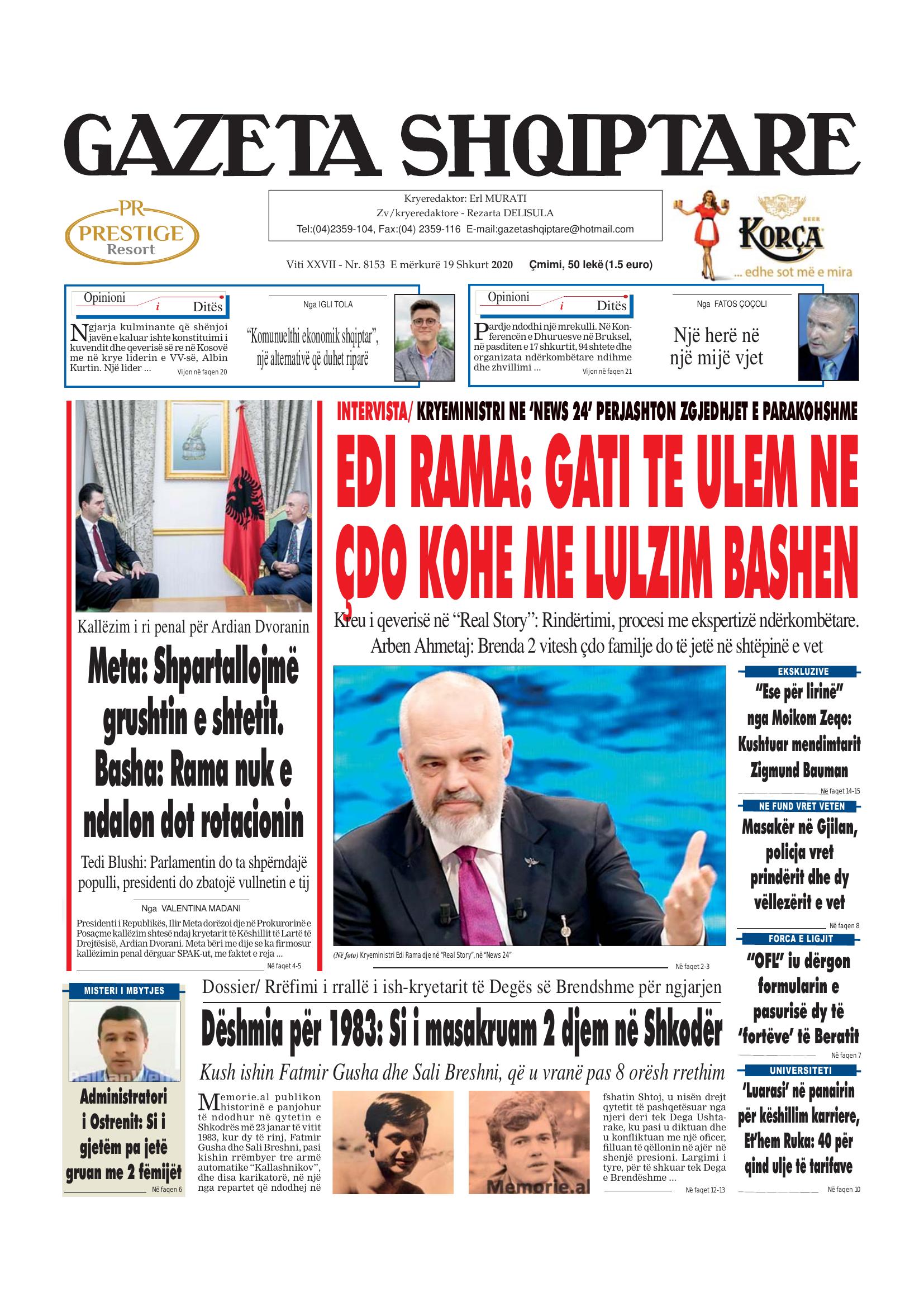 Gazeta Shqiptare 2020-02-19