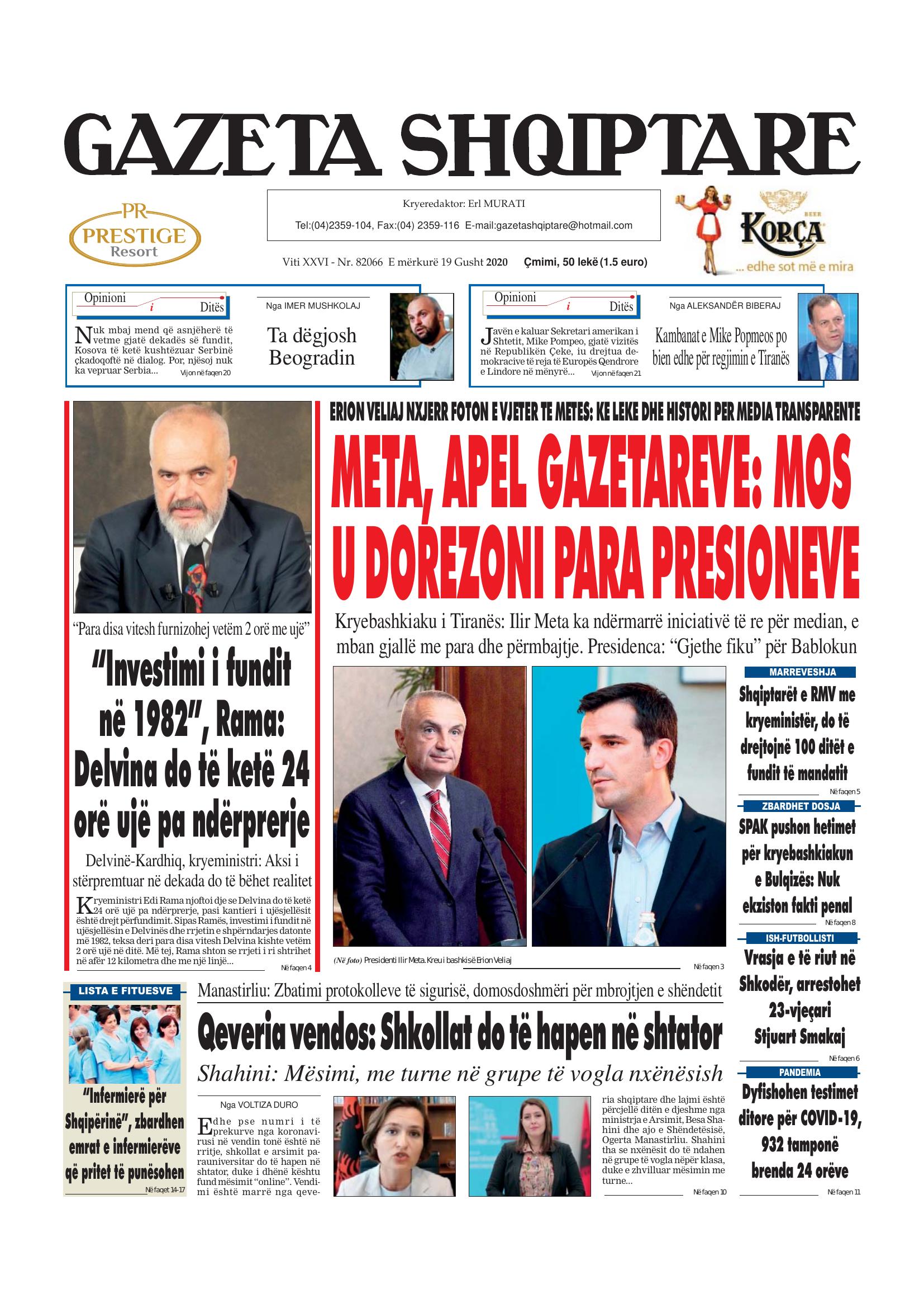 Gazeta Shqiptare 2020-08-19